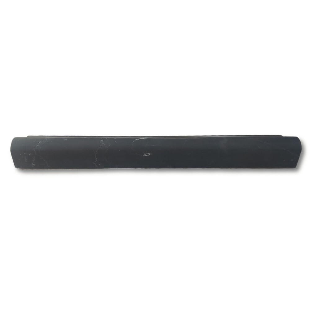 N04H Chair Rail Nero Marquina Black Marble Bullnose Edge Trim Molding Honed