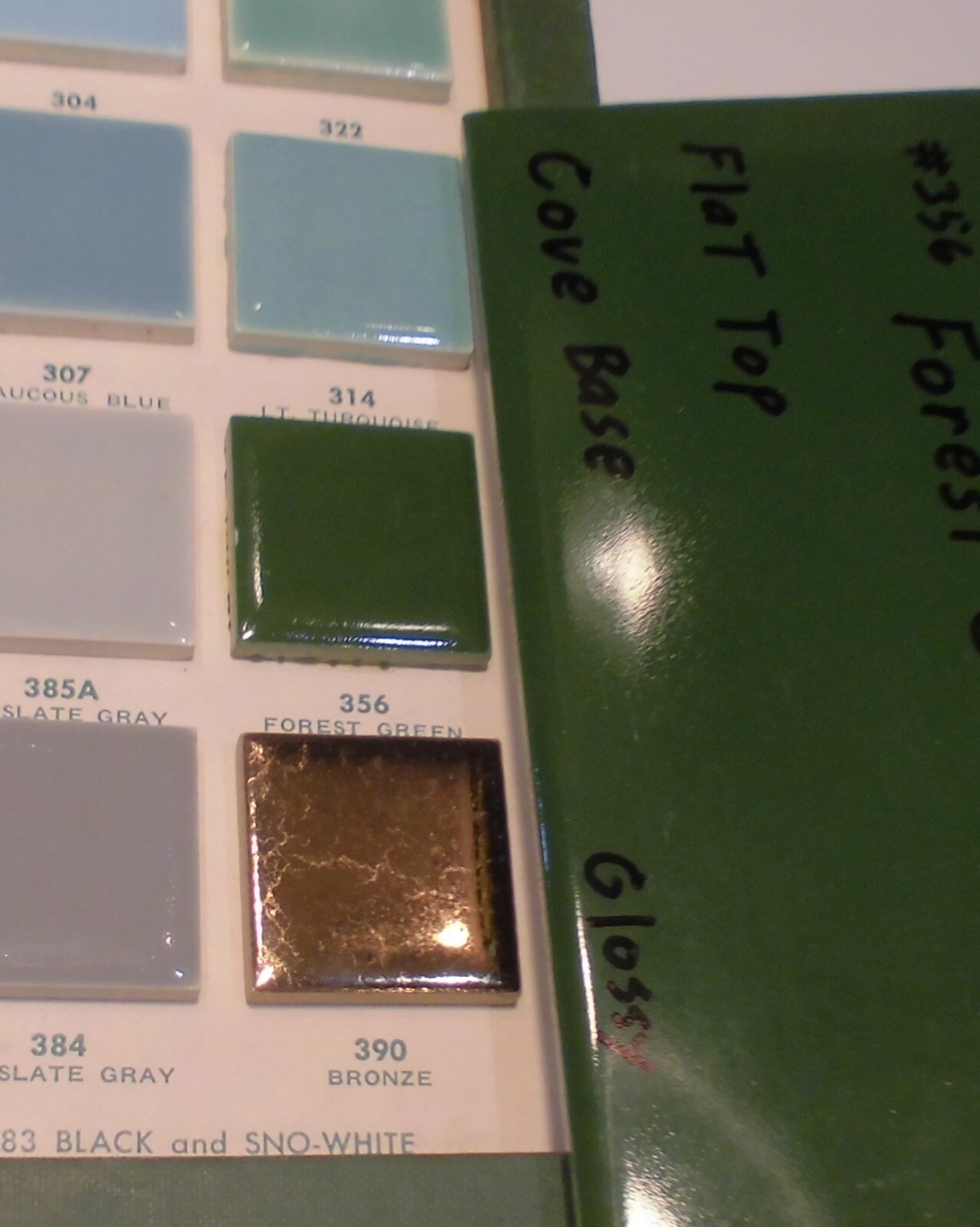 1 pc. Forest Green 4” X 6” Ceramic Cove Base Tile by Robertson Co. Stack-on-Top