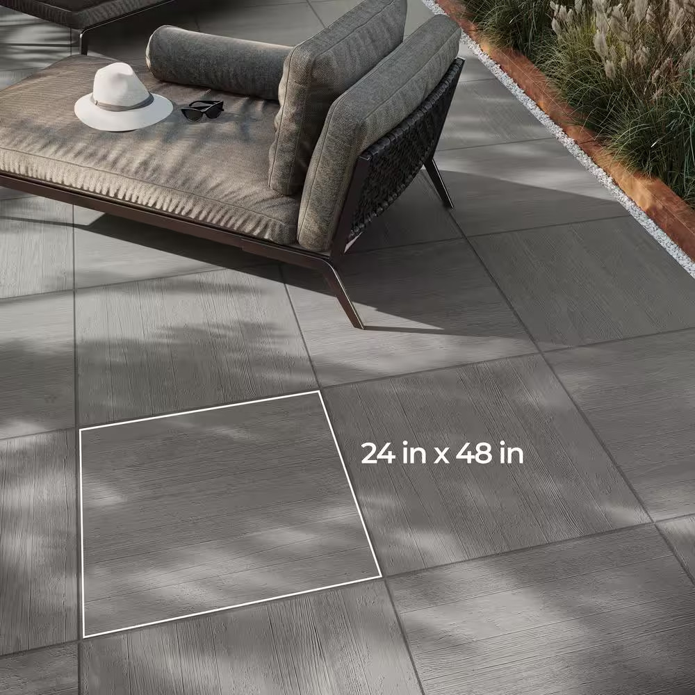 Porcelain Paver Wood Look Foresta Gray 24×24 Outdoor Tile Slip Resistant Patio