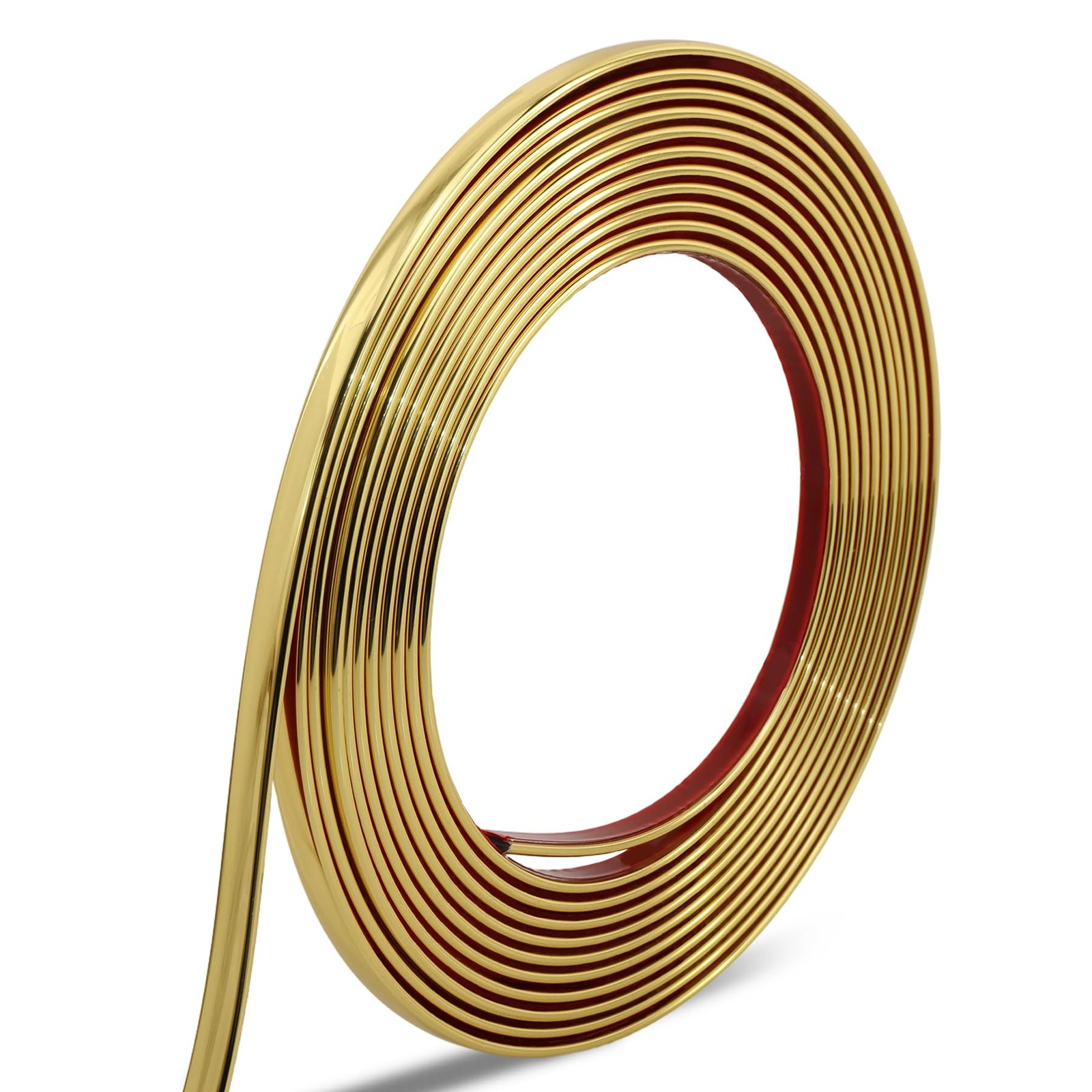 Lunghaa Peel and Stick Shiny Gold Finish Molding Trim, 393.7″ x 0.31″ Flexibl…