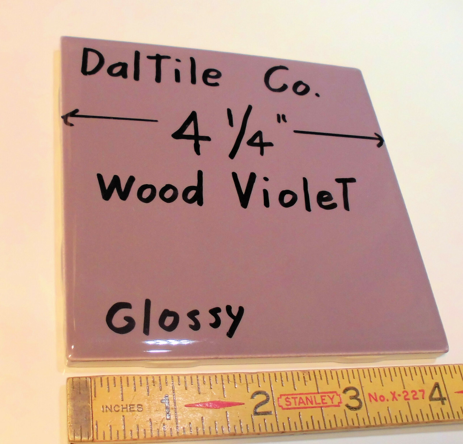 1 pc. *Wood Violet* Glossy Ceramic Tiles by Daltile…4-1/4″ Shiny Purple
