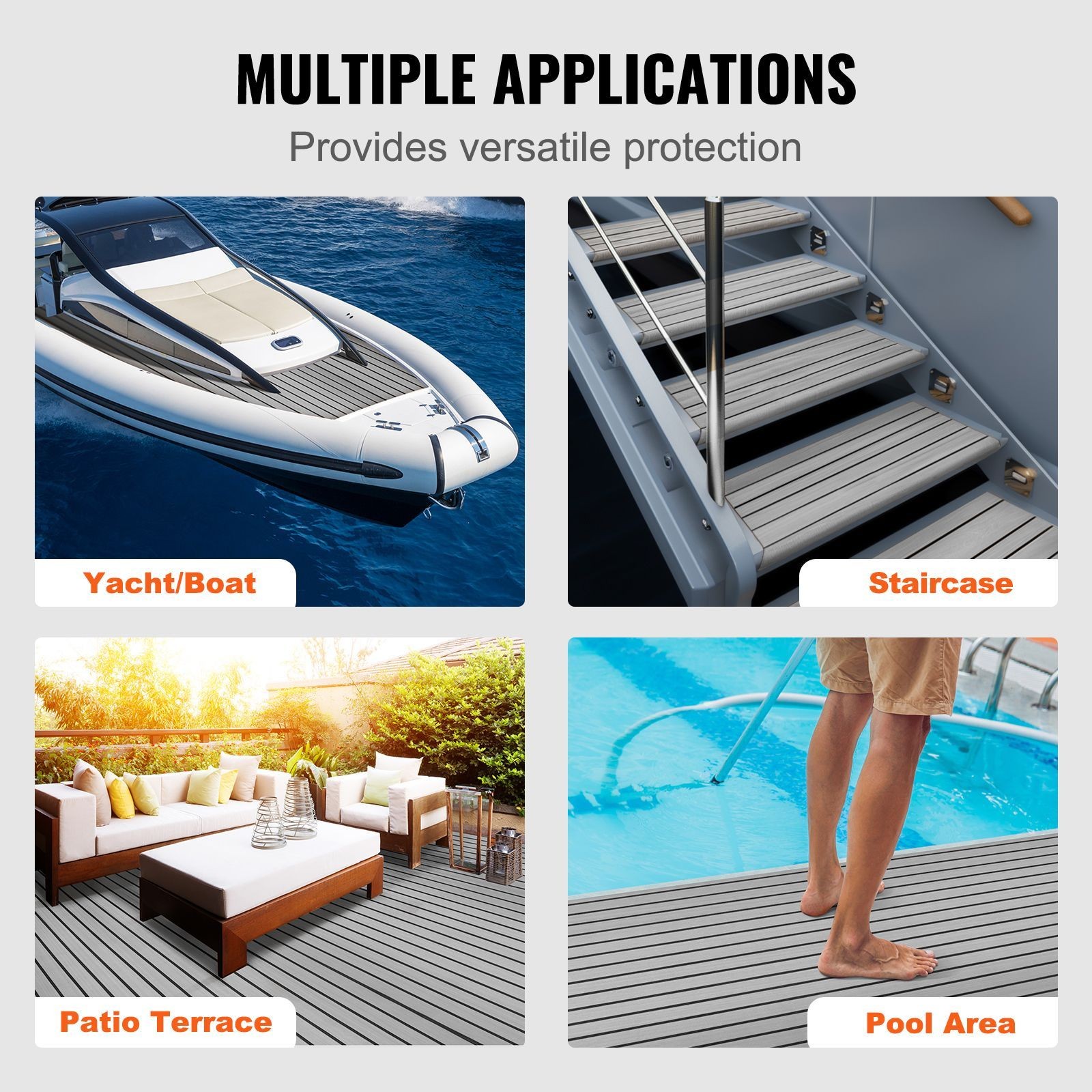 Boat Flooring, EVA Foam Boat Decking 94.5″ x 35.4″, Non – Slip Self – Adhesive