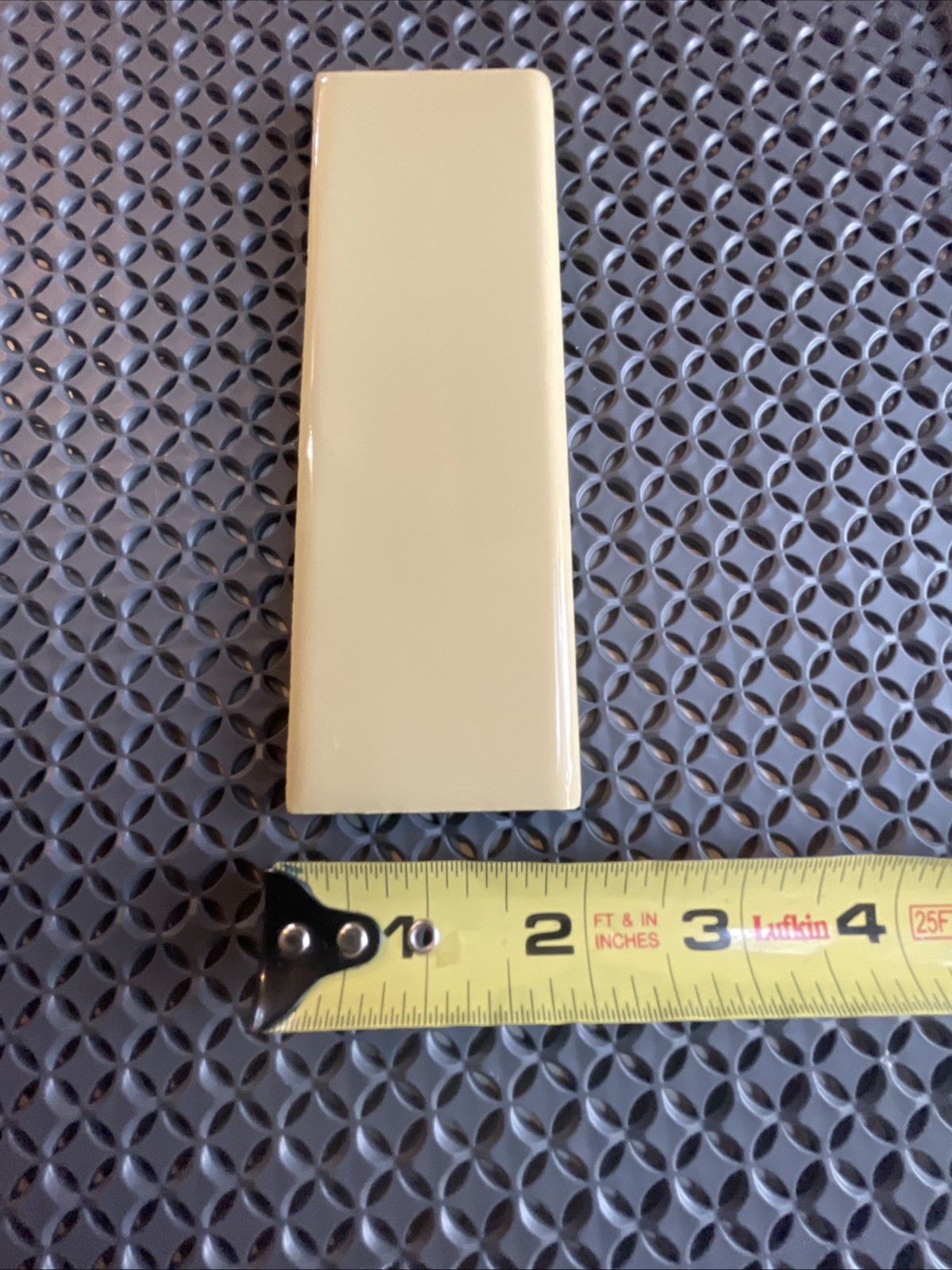 5 Vintage Yellow Gloss Ceramic Bullnose Flat Trim Tiles 2X6 457