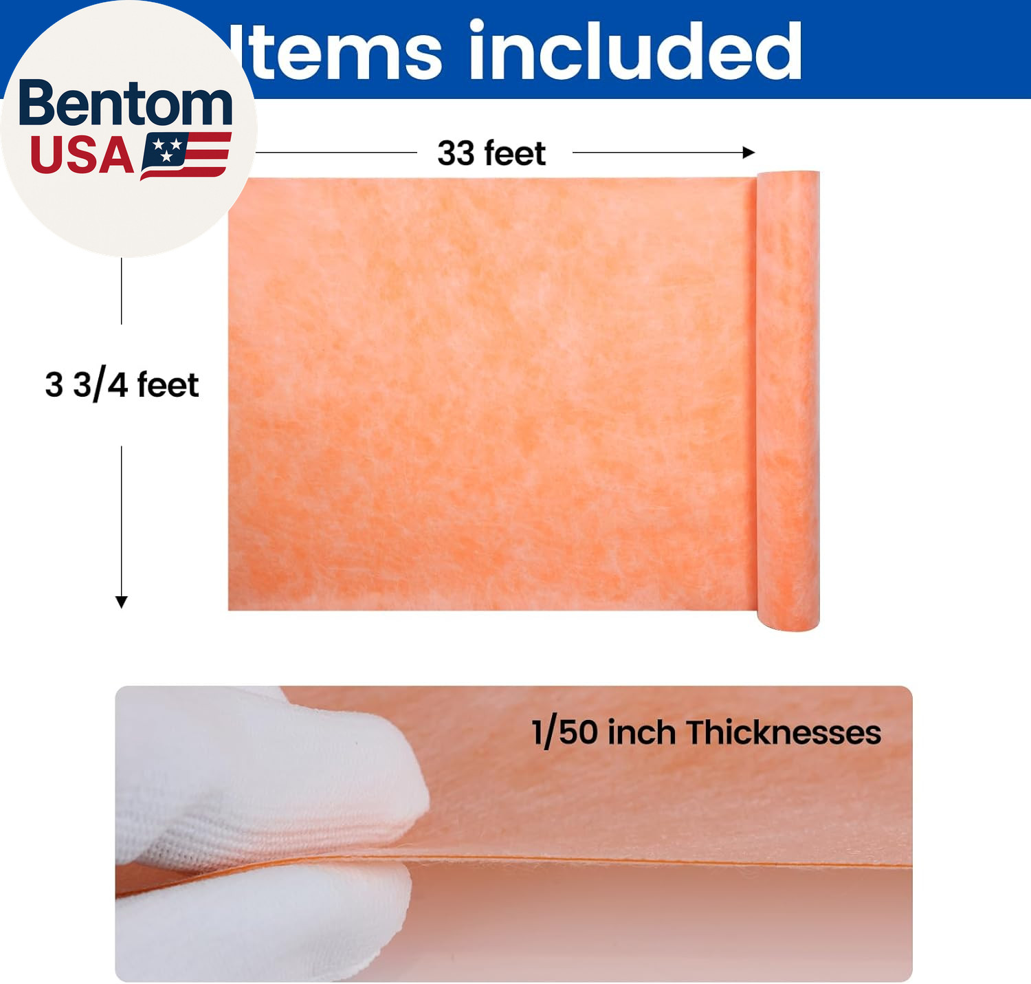Waterproofing Membrane for Shower 3.8X33Feet (125 Sq Ft) 23.6 Mil Thick Uncoupli