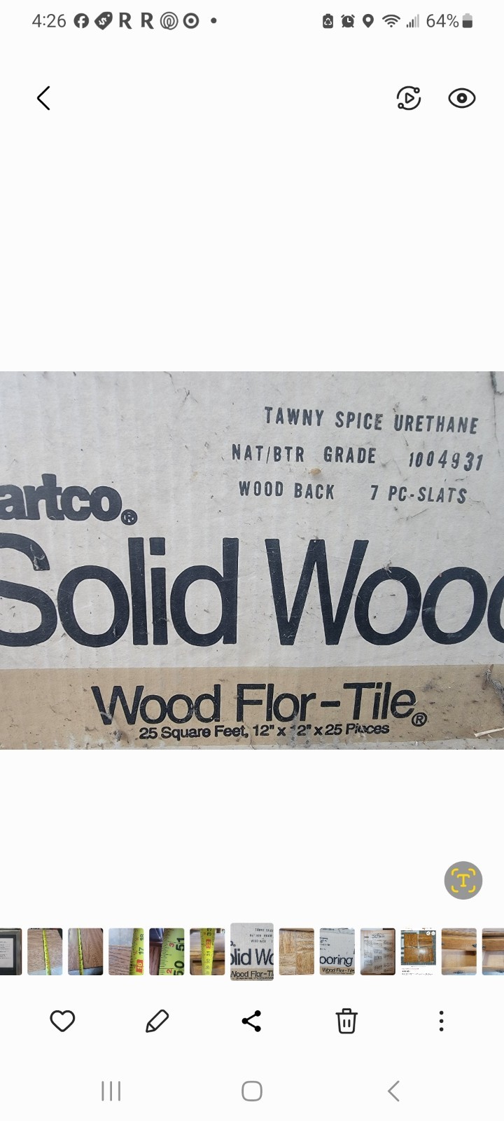 Hartco Solid Oak Parquet Flooring 12 X12 25 Sq Feet. New Old Stock