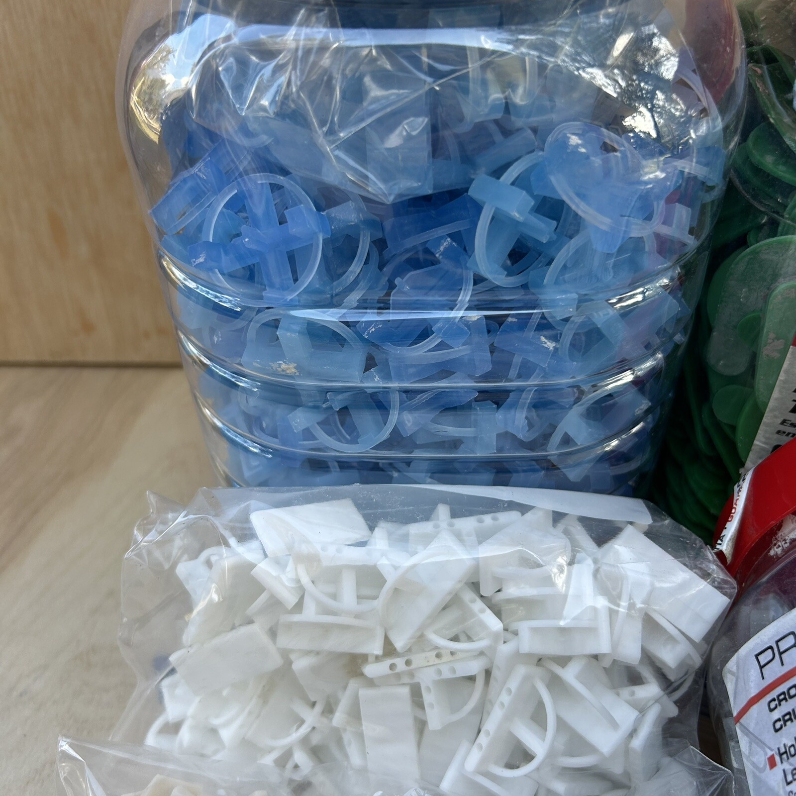 Lot Of 11 Different Styles Of Tile Spacers – 3/16”, 1/8”, 1/16” 3000 + Spacers
