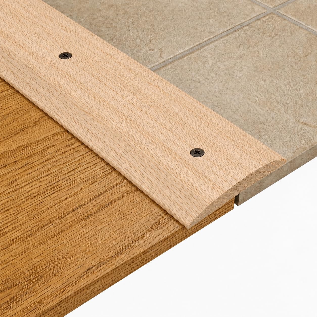 3 FT Unfinished Oak Floor Transition Strip Solid Wood Seam Binder for Joining