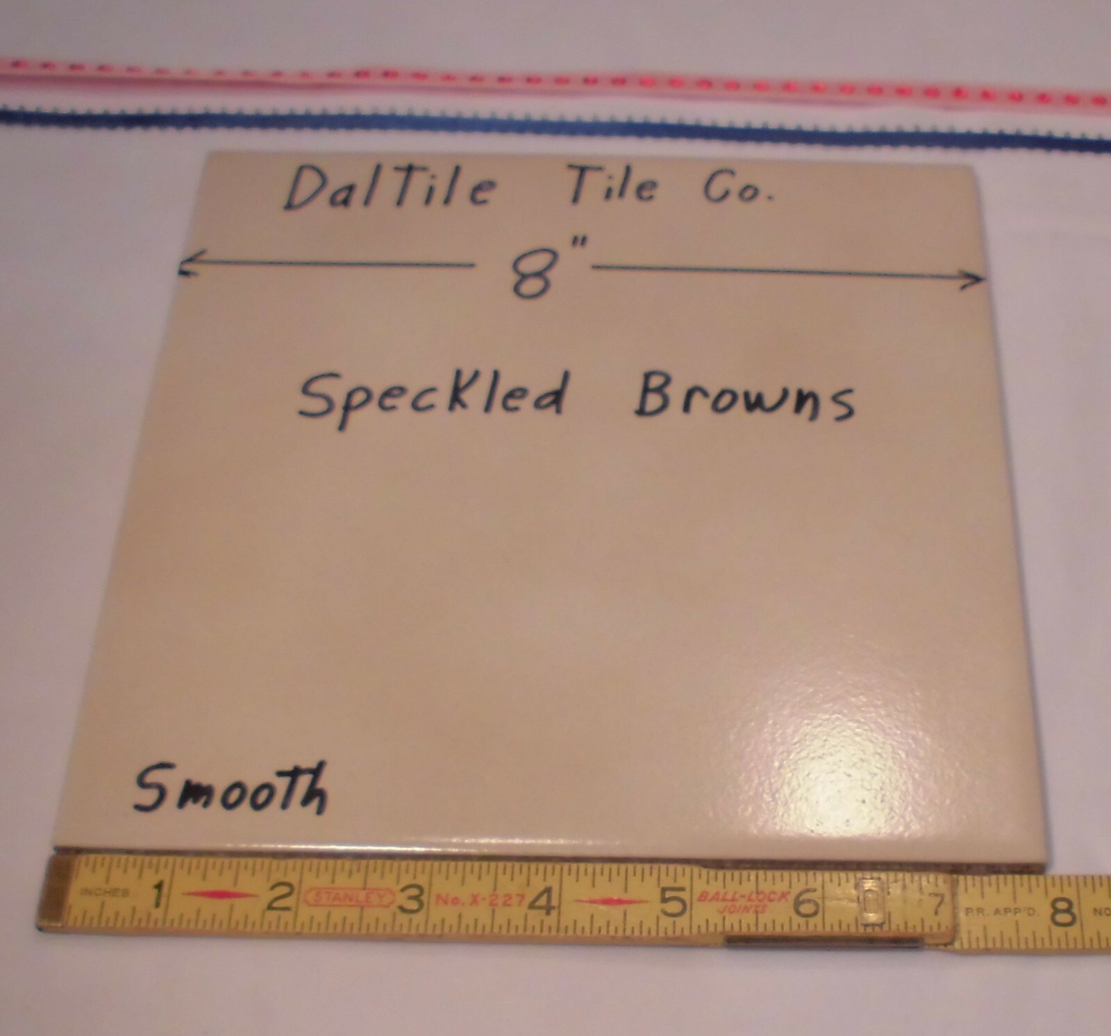 1 pc. *Speckled Browns* Daltile Ceramic Floor Tile 8″ X 8″ actual size 7-13/16″