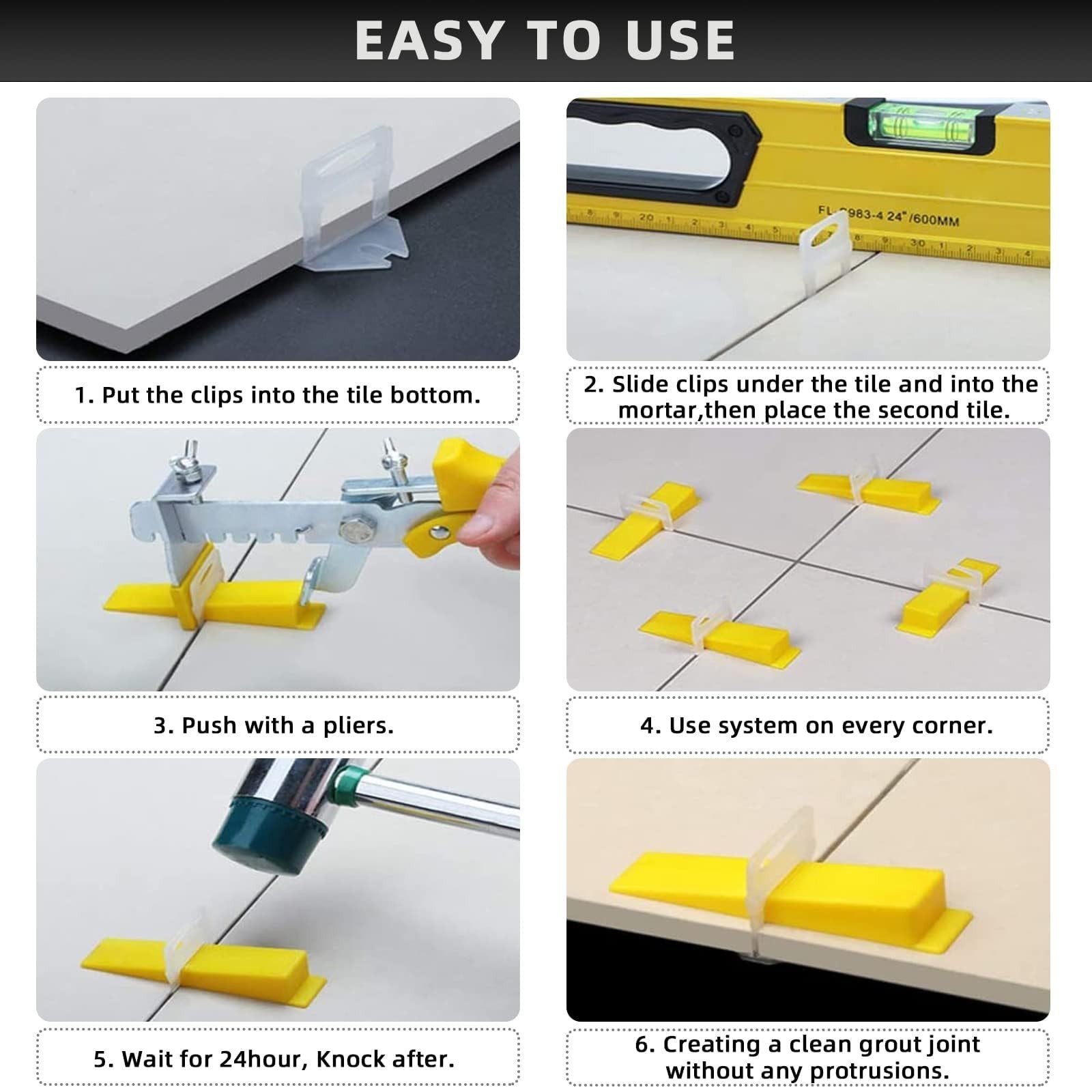 1/16″ Tile Leveling System Spacers 2000 PCS Tile Leveling Clips Kit Prevent T…