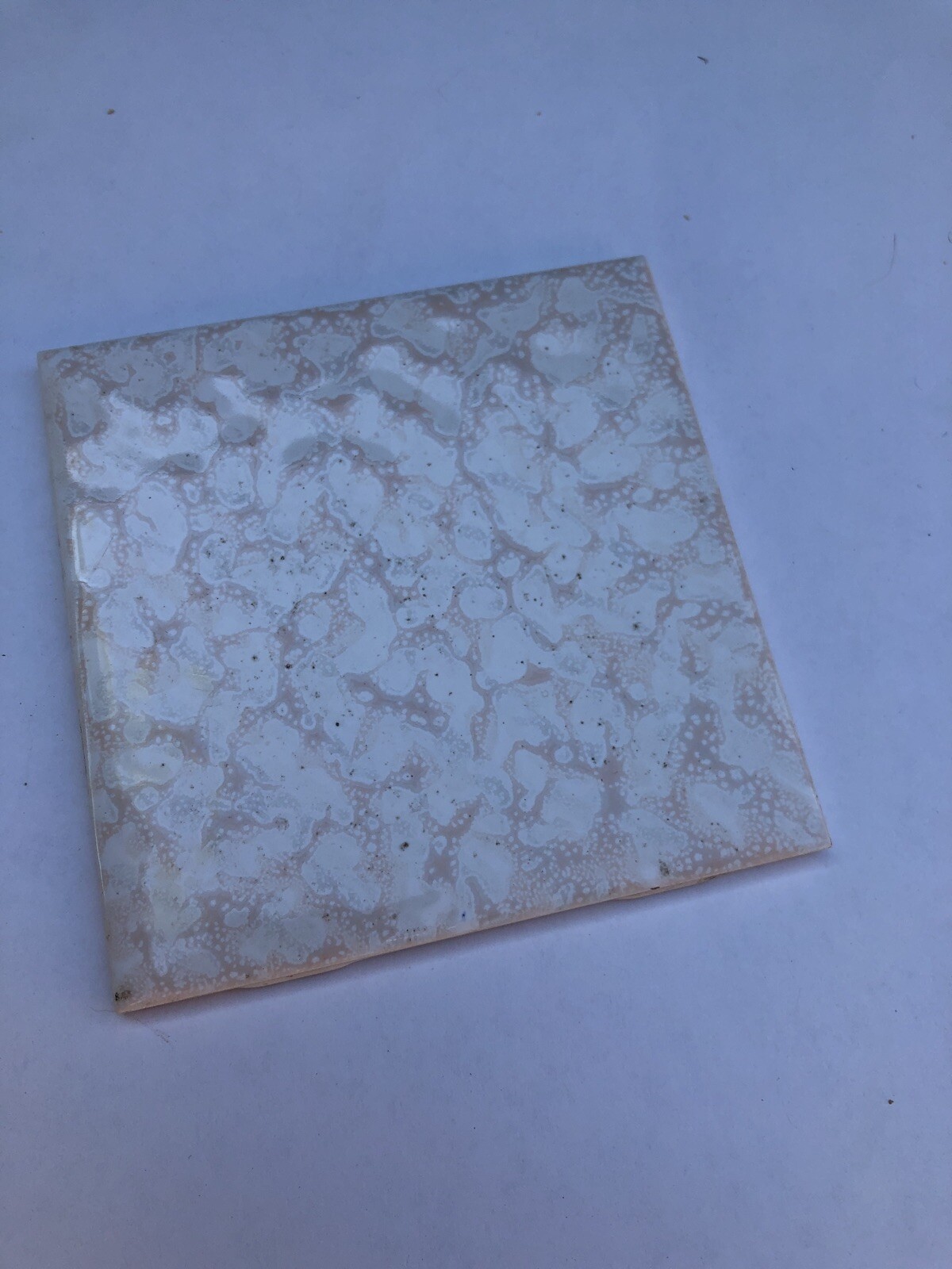 Pink Rose Ceramic Gloss Wall Tile Speckled Dots 4.25”Vintage Mid Century Mod 4×4