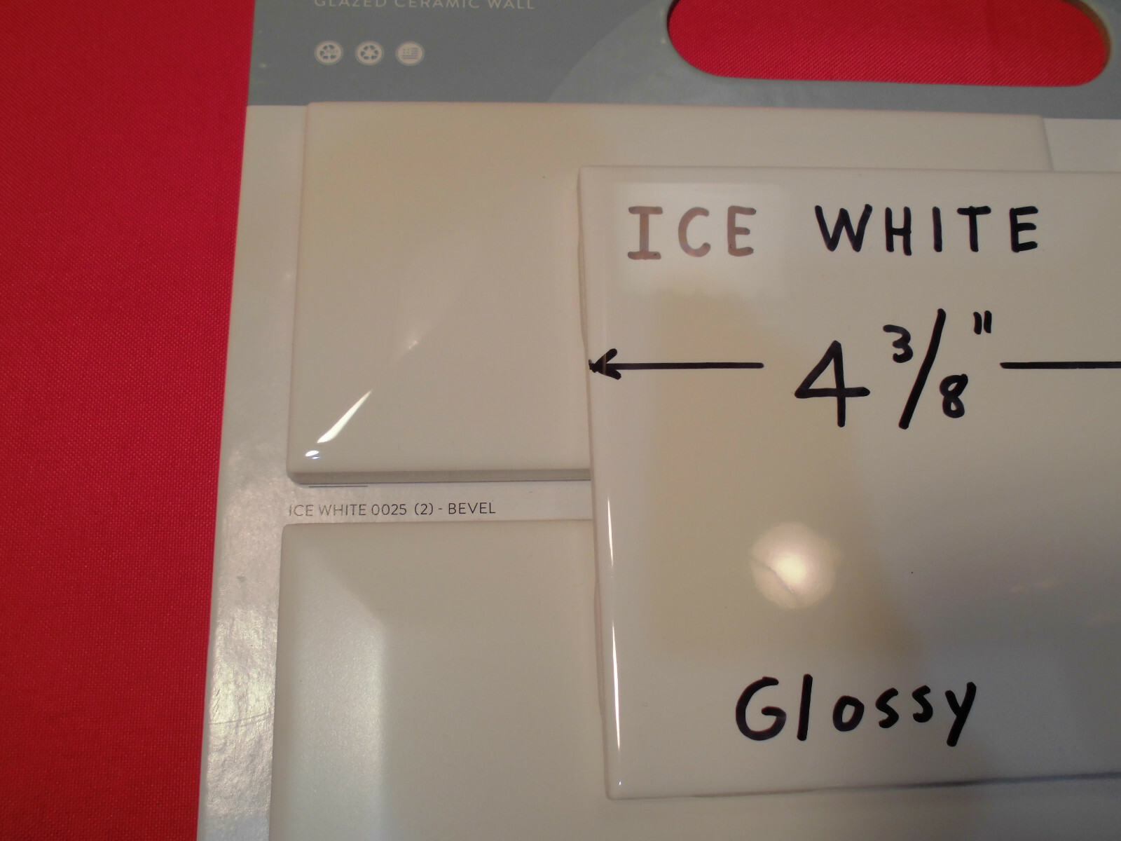 1 pc. 4-3/8″ *Brilliant Ice White* Glossy Ceramic Tile…Clean New Tiles