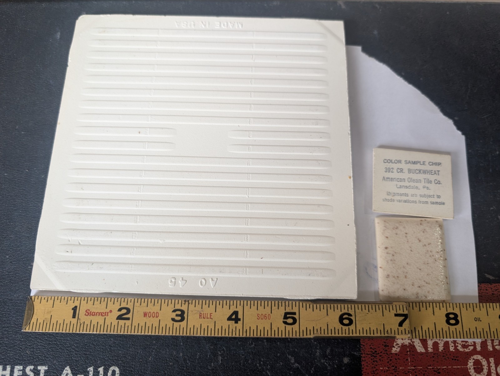 1 piece American Olean Crystalline Buckwheat #392 square Ceramic Tile 6″X6″