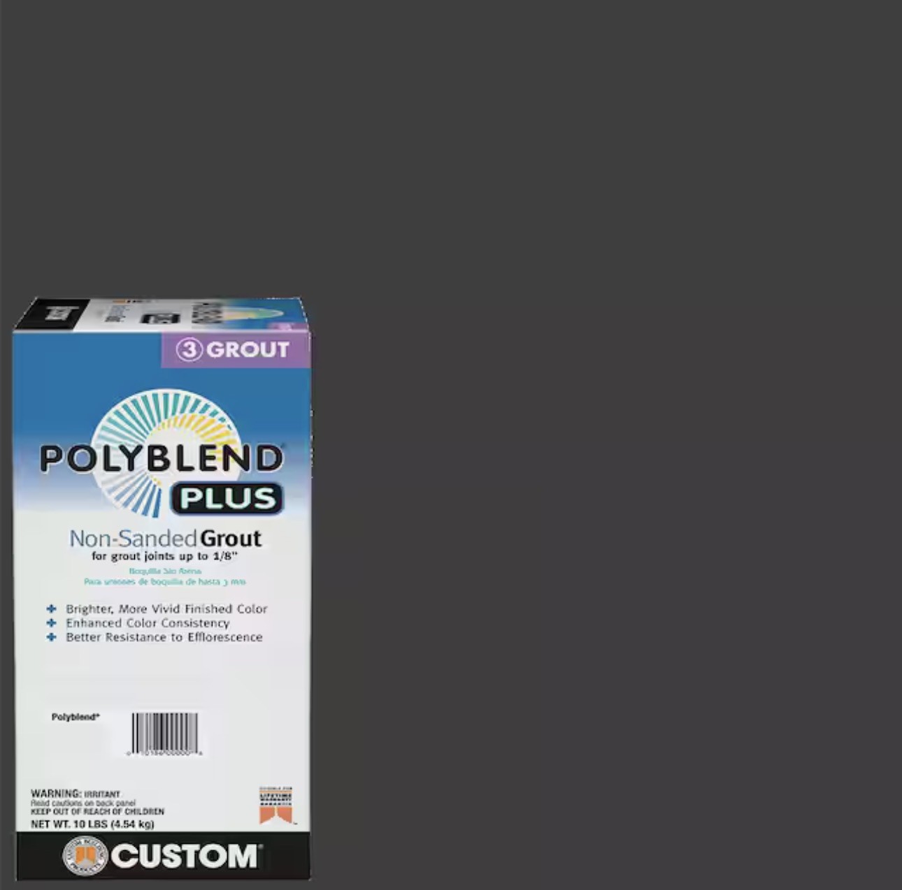 Polyblend plus #60 Charcoal 10 Lb. Unsanded Grout