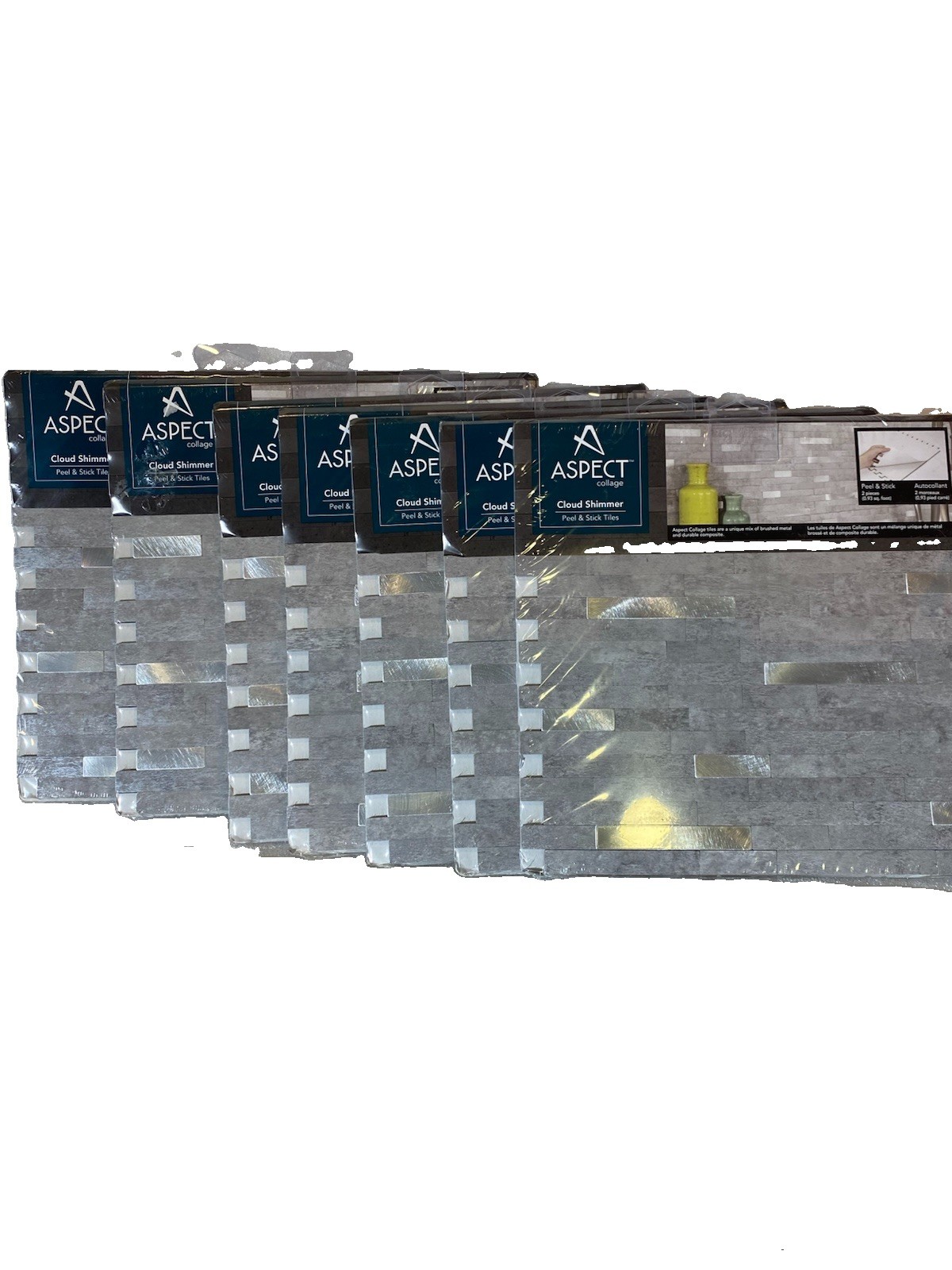 7 PACK Aspect Collage Metal and Composite Peel and Stick Backsplash