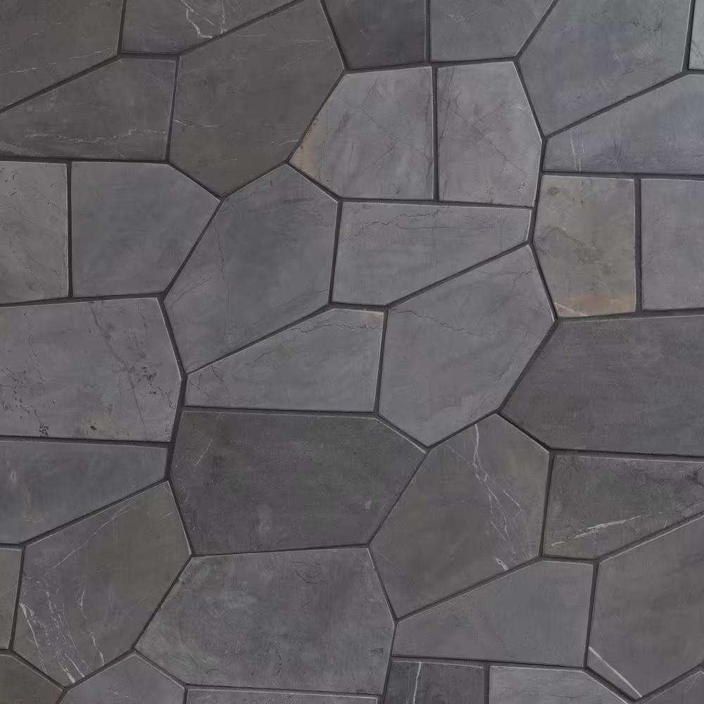 Countryside Organica Java Gray 11.81 In. X 19.68 In. Honed Marble Mosaic Floor a