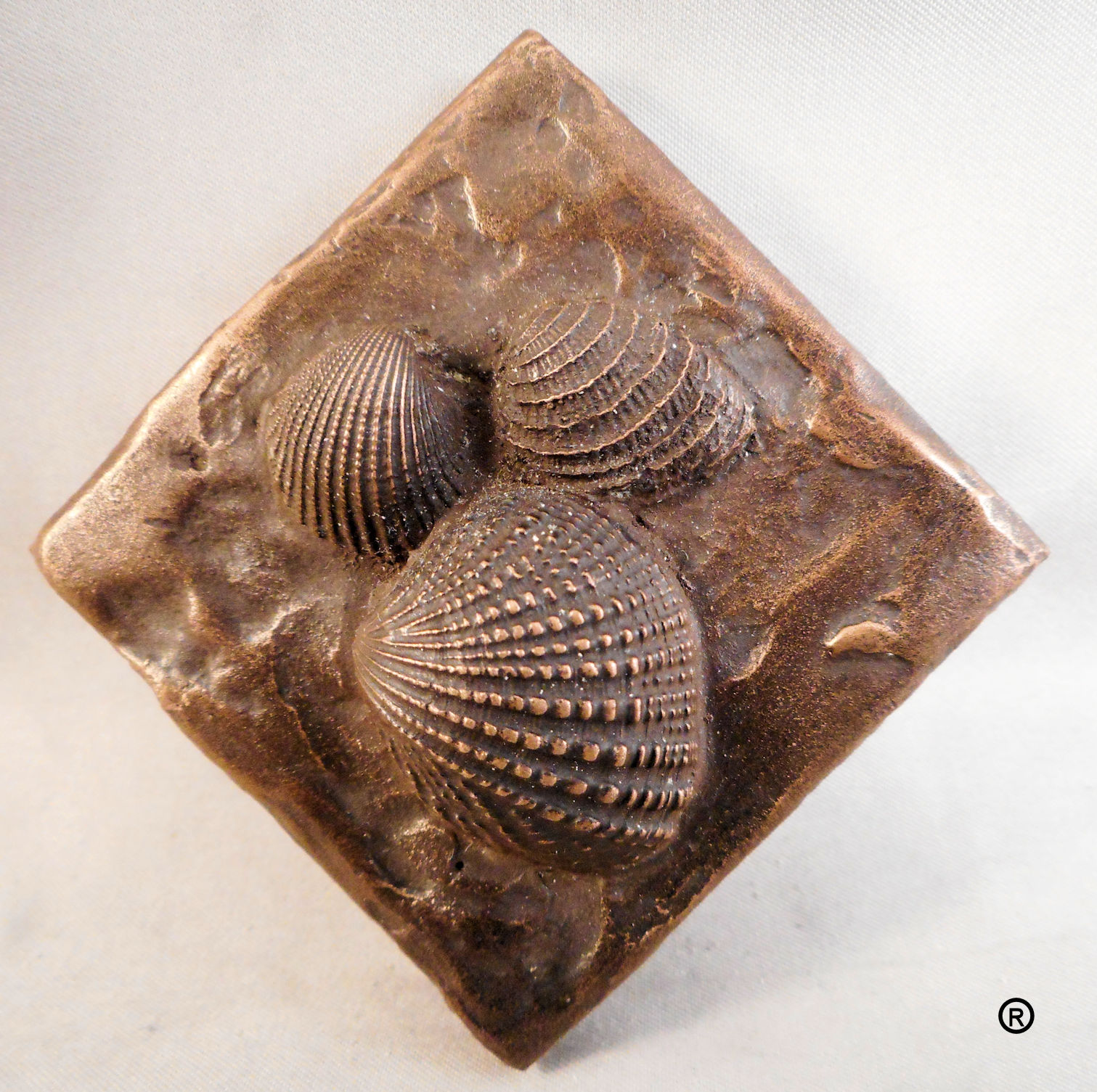 Bronze Sea Shells #2 Decorative Dot Tile by Metal Tile Arts Manufacturing