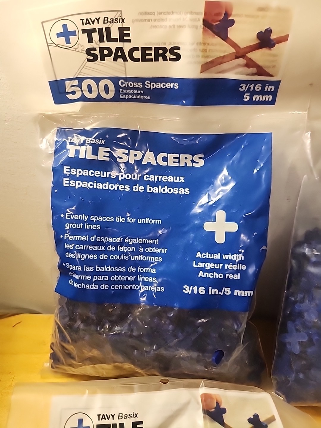4 PACK of 500 Cross Plastic Tile Spacer TAVY Basix 3/16″ 5mm 2, 000 TOTAL New