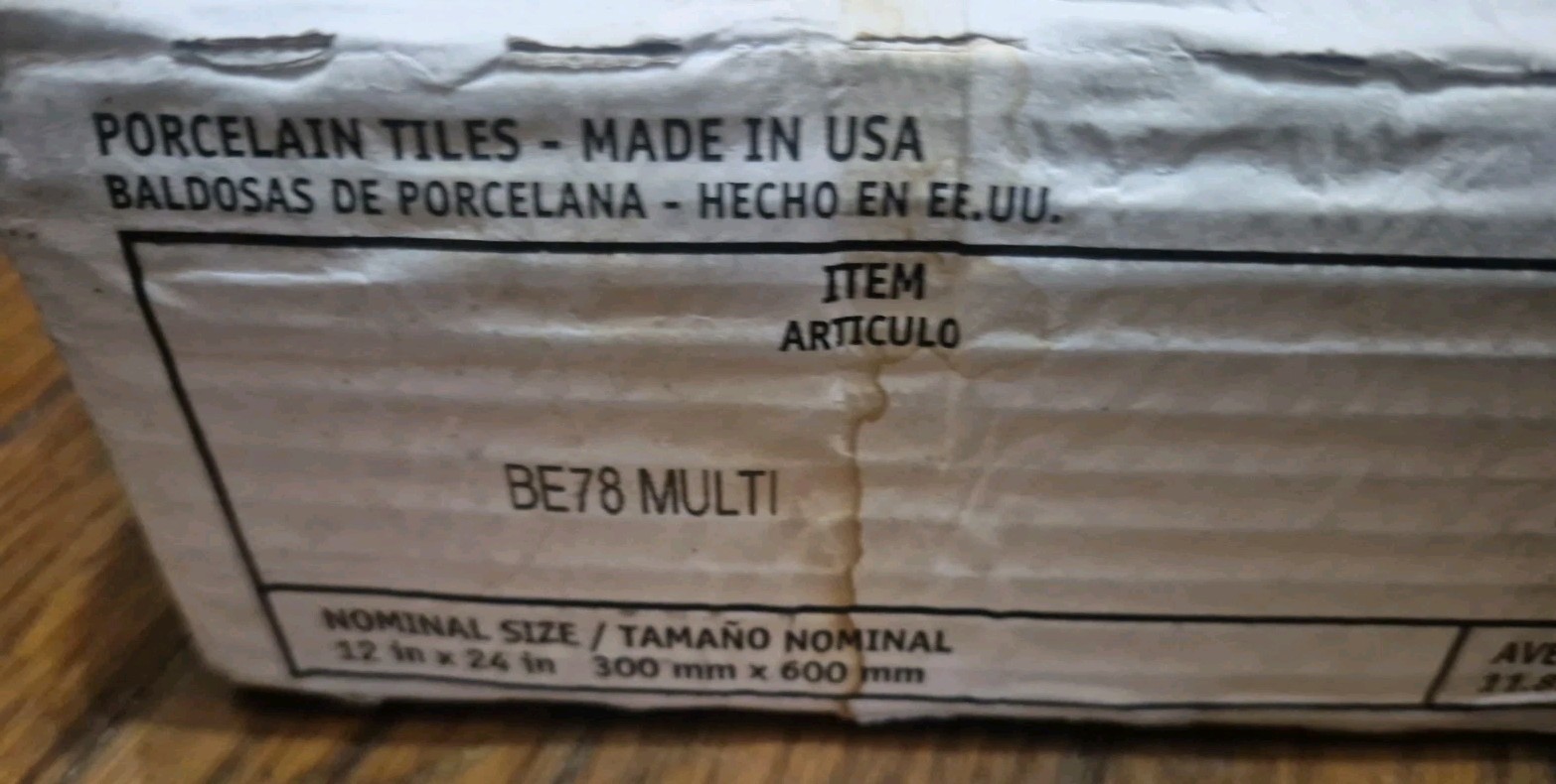 32 Boxes Belmont Porcelain Tile Multi Colour BE78 Made In The USA