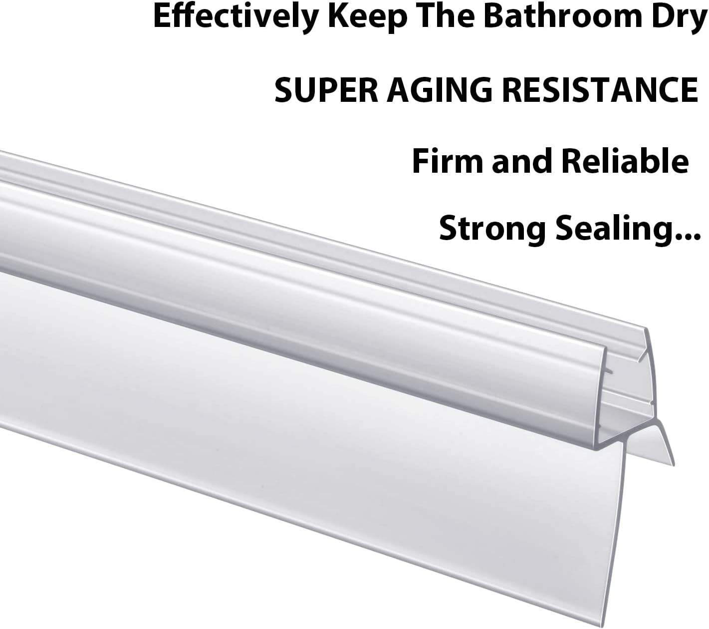 2-Pack Butecare Frameless Shower Door Bottom Ex sweep -3/8'', Clear