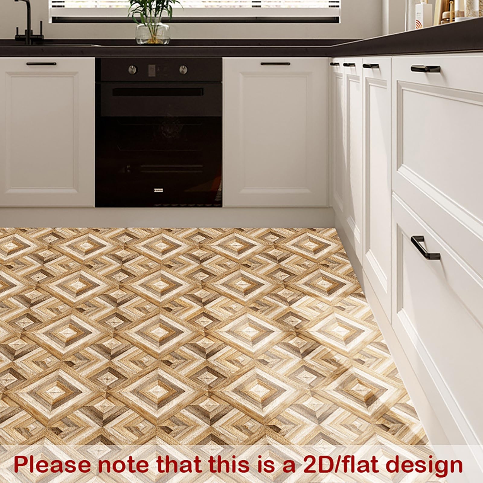 Peel and Stick Vinyl Flooring, 12×12 Inch Geometric Triangle Marble-Look, Sel…