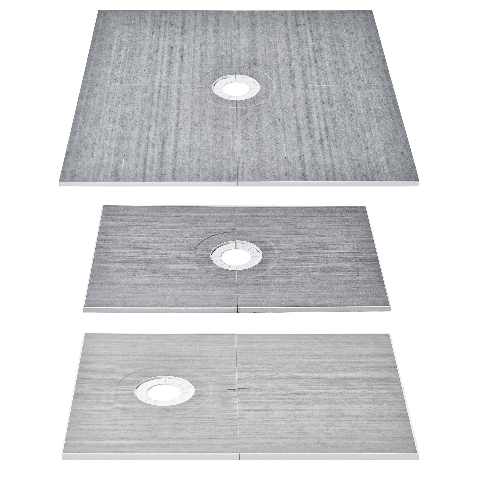 VEVOR Waterproofing Shower Curb Tray Kit 36″-48″ x 60″-72″ Central/Offset Drain