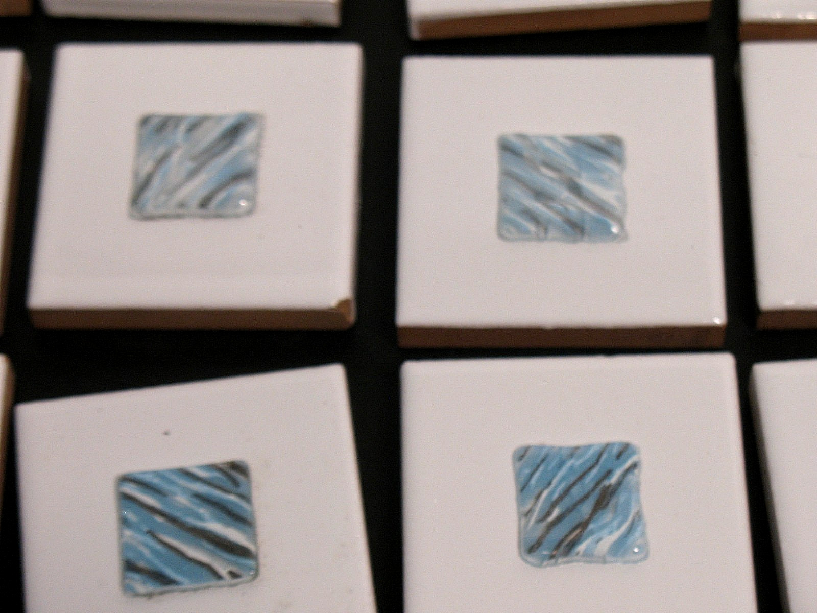 2 x 2 inch CENTER GLASS MEDALLION TILE LOT OF 46 SOME IMPERFECT ITALY HANDMADE
