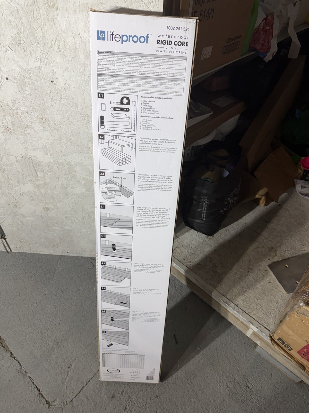 Lifeproof Waterproof Rigid Core Wide Vinyl Plank Flooring Gray Embossed Textured
