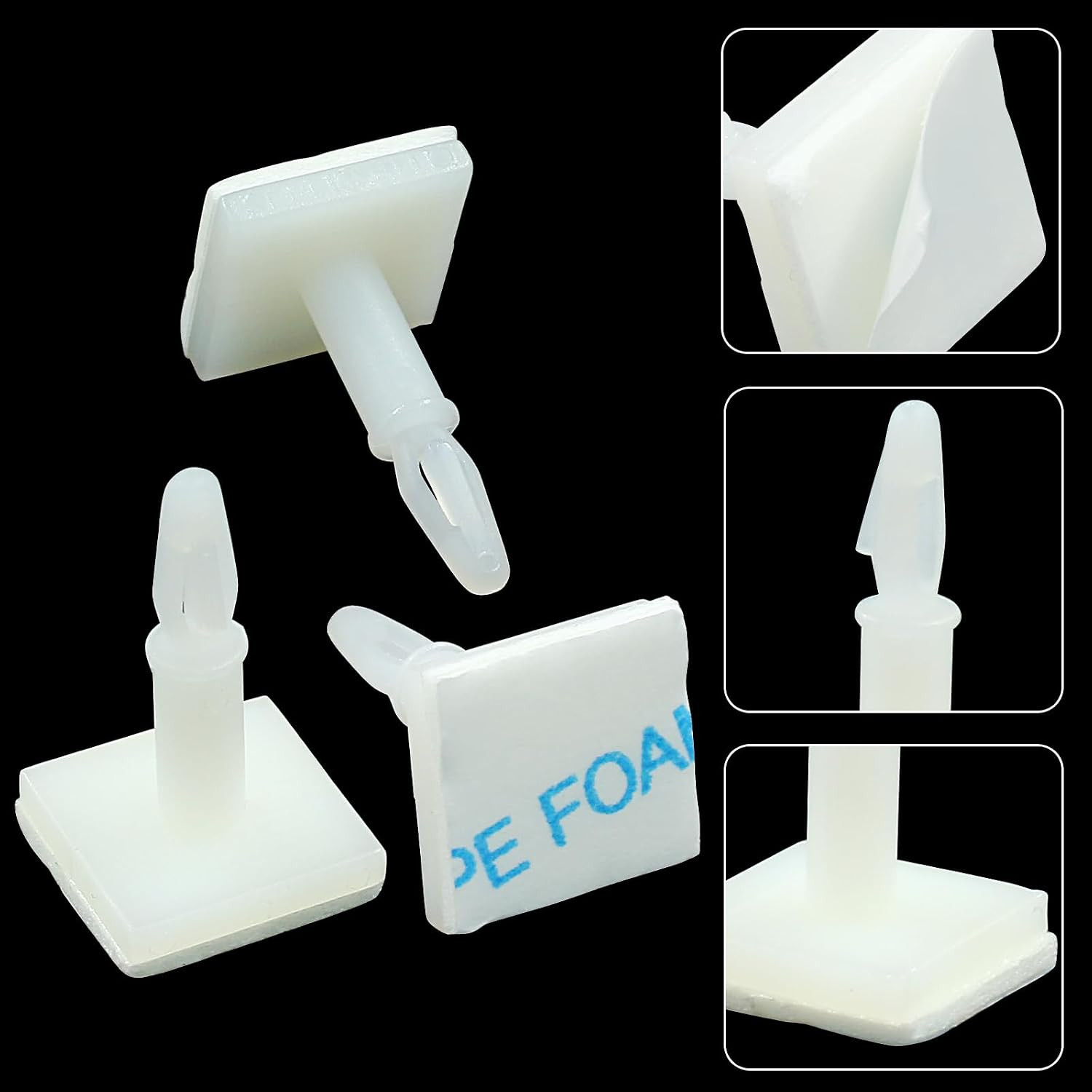 25 Pcs White Sticky PCB Spacers,Nylon Plastic Adhesive Standoffs 12.4mm/0.49″ Su