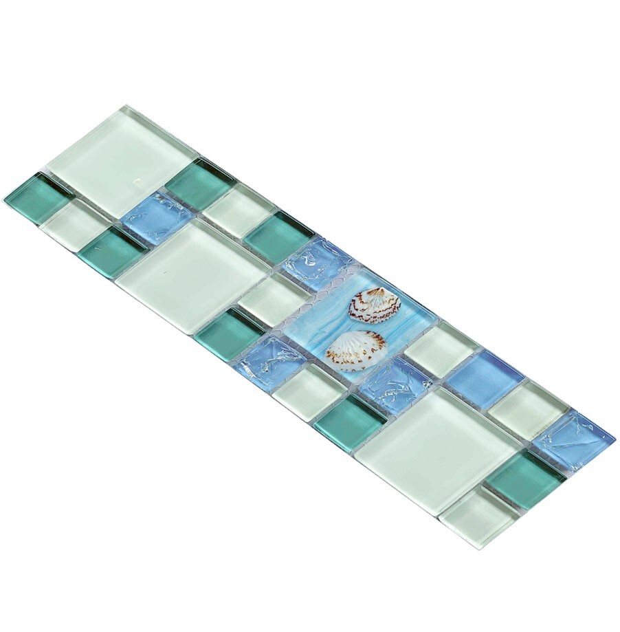 Blue Crackle Glass Mosaic Wall & Floor Tile Beach House Style Backsplash