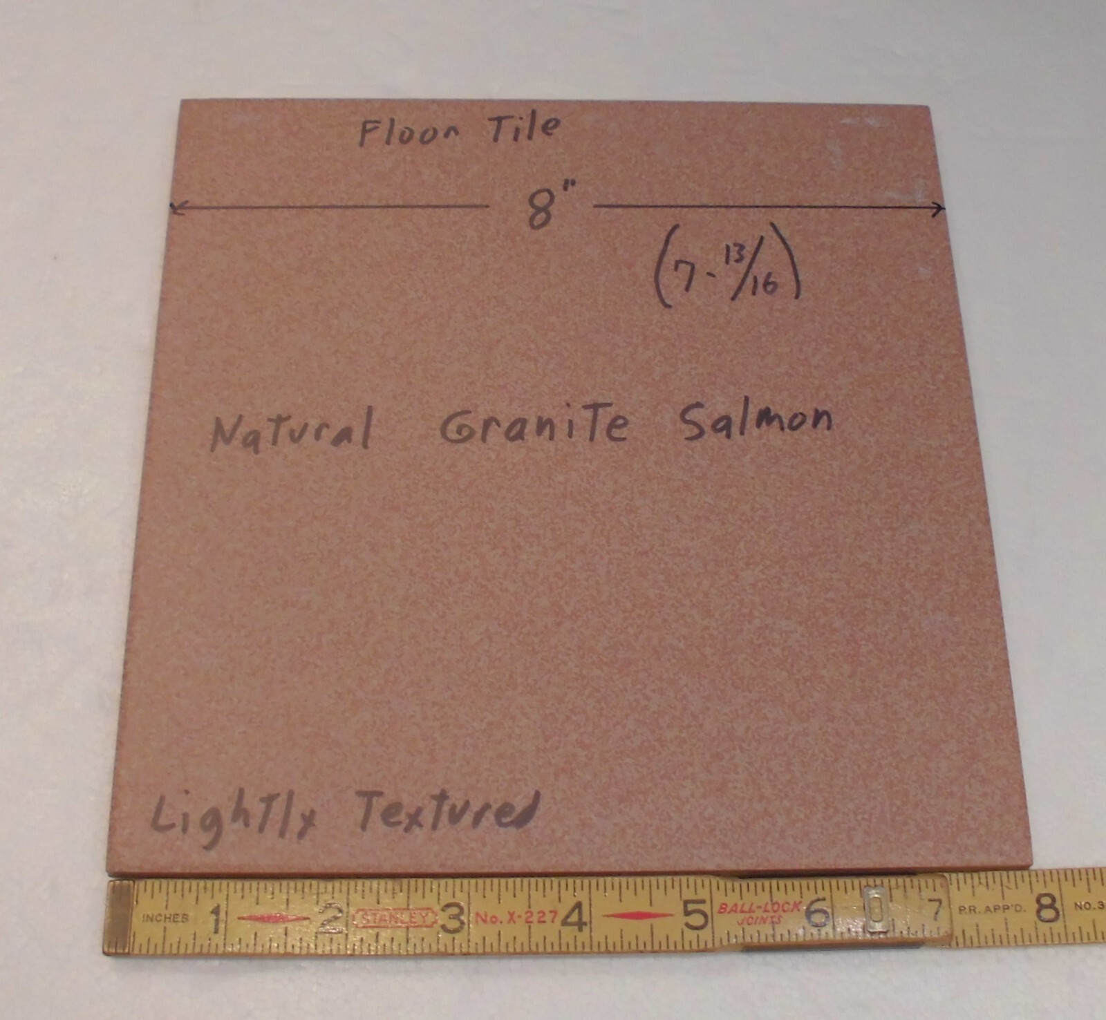 1 pc. Speckled Granite Salmon – Maroon: 8″ Porcelain-Italian-Floor-Tile, New