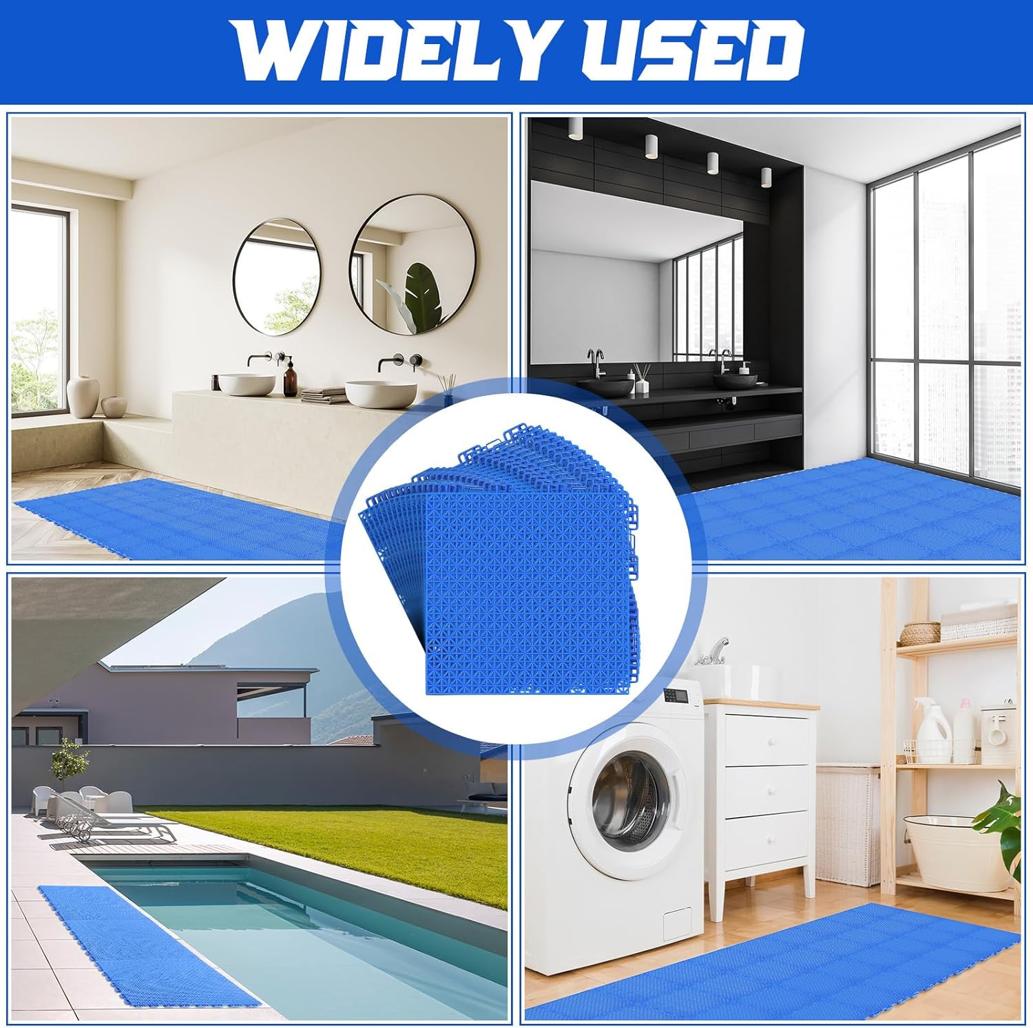 50 Pcs Modular Interlocking Cushion Floor Tiles 10 X 10 Inch Non Slip Pool Floor