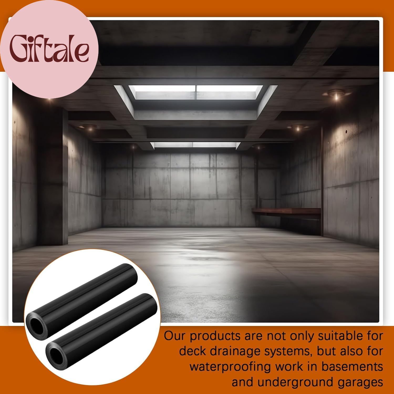 8 Rolls 16 Ft X 19.69 Inches Black under Deck Drainage System Bulk HDPE Waterpro