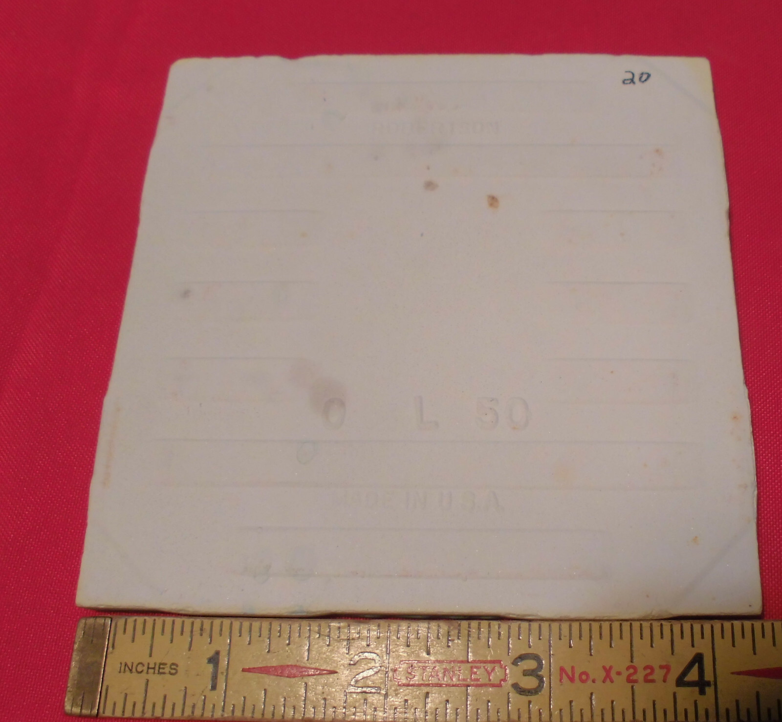1 pc. Glossy Ceramic Tile *Leaf Green* 4-3/8″- 4-5/16″ by Robertson Co. NOS