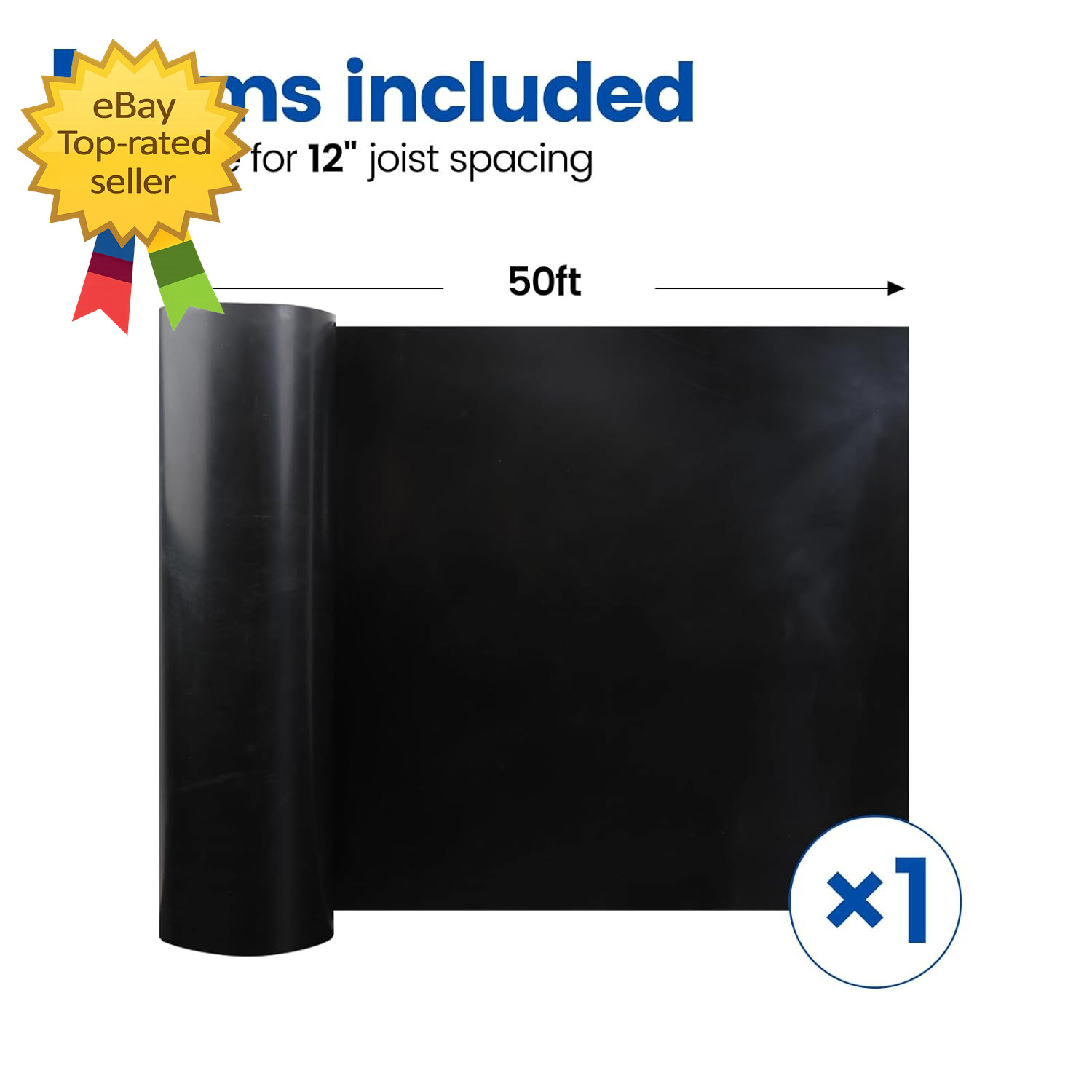 50FT Under Deck Drainage System Black HDPE Waterproof Membrane 12 Inch Joist