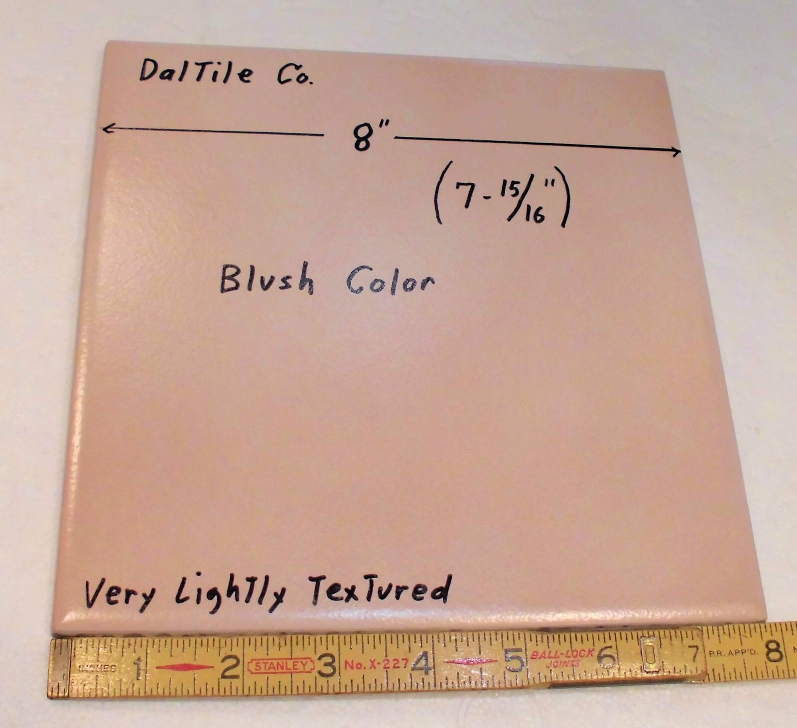 1 pc. Blush Color: Daltile Ceramic Floor Tile: 7-15/16″ Hint of Pink, New Stock