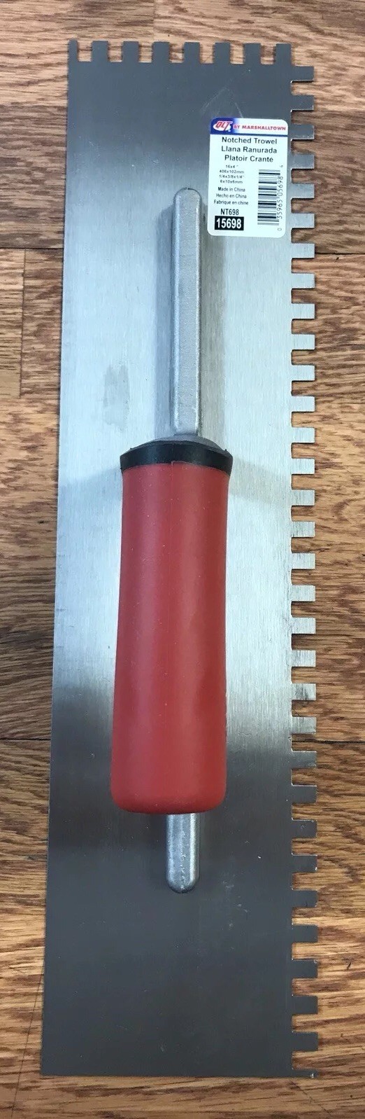 Marshalltown 16″ Tile Flooring Trowel 1/4″ x 3/8″ x 1/4″
