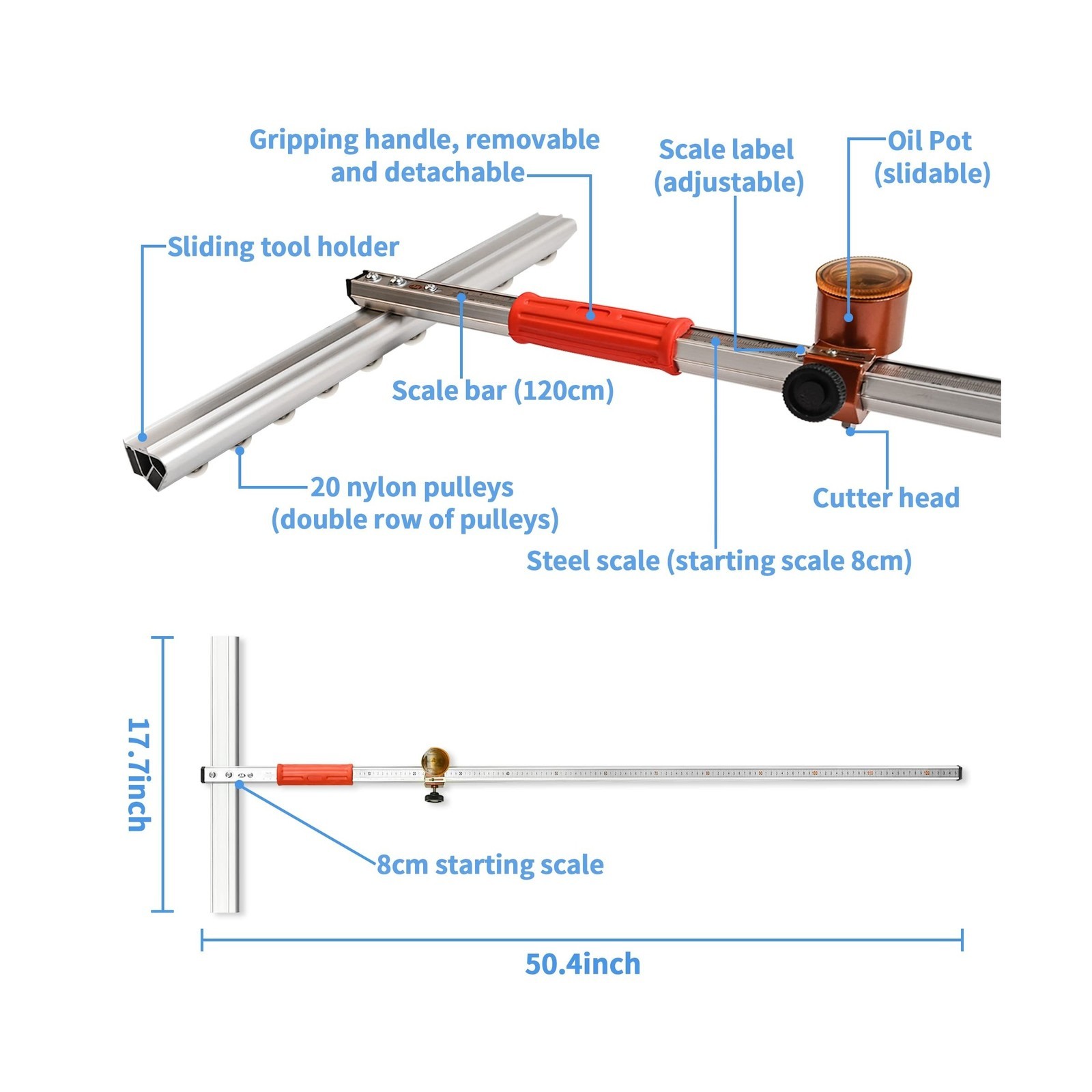 yeshine T-Shaped Glass Cutting Tool, Tile Cutters, Automatic Control Oiling, …