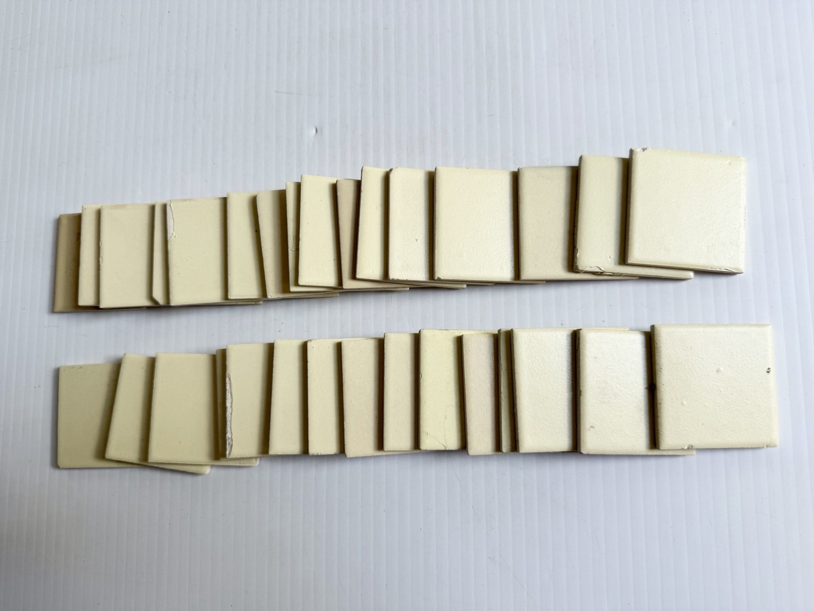 Mixed Lot Of Vintage 2” Square Ceramic Tiles MCM Kitchen Bath Beige, Yellow