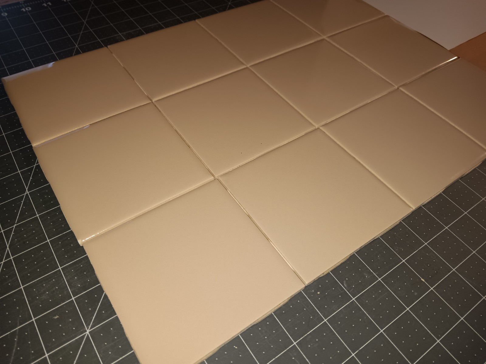 FAWN BEIGE Lot x 12 pcs. ROBERTSON Ceramic Tile Vintage MCM New Old Stock +MORE!