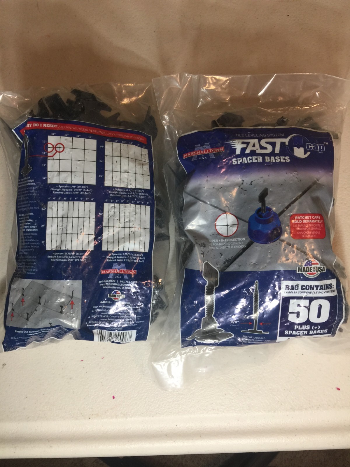 FAST by Marshalltown USA Tile Spacer Bases 1/8″ (3 mm) Black 2 bags / 100 pieces