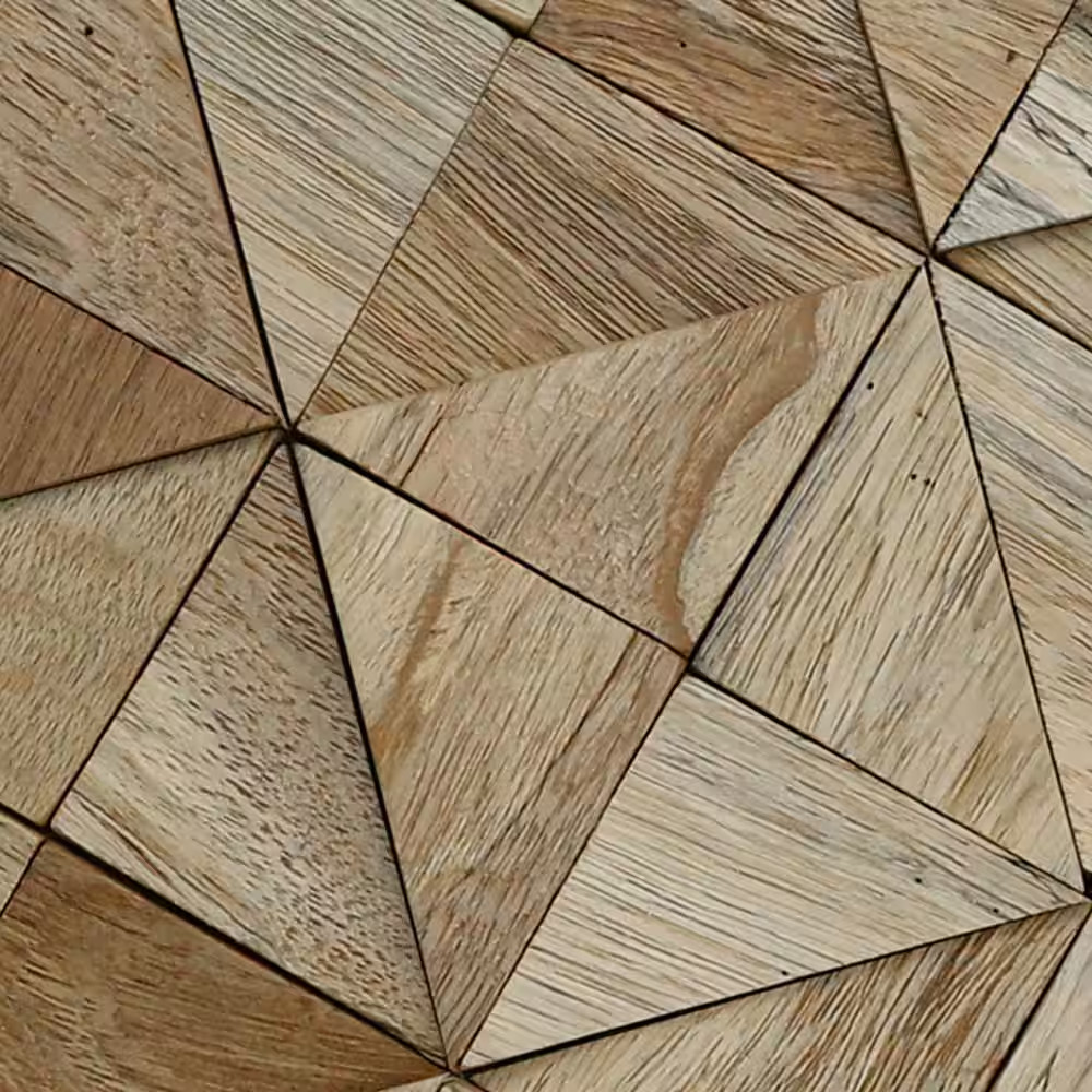 11-7/8 In. X 11-7/8 In. X 1/2 In. Authentic Boat Wood Mosaic Wall Tile Natural (