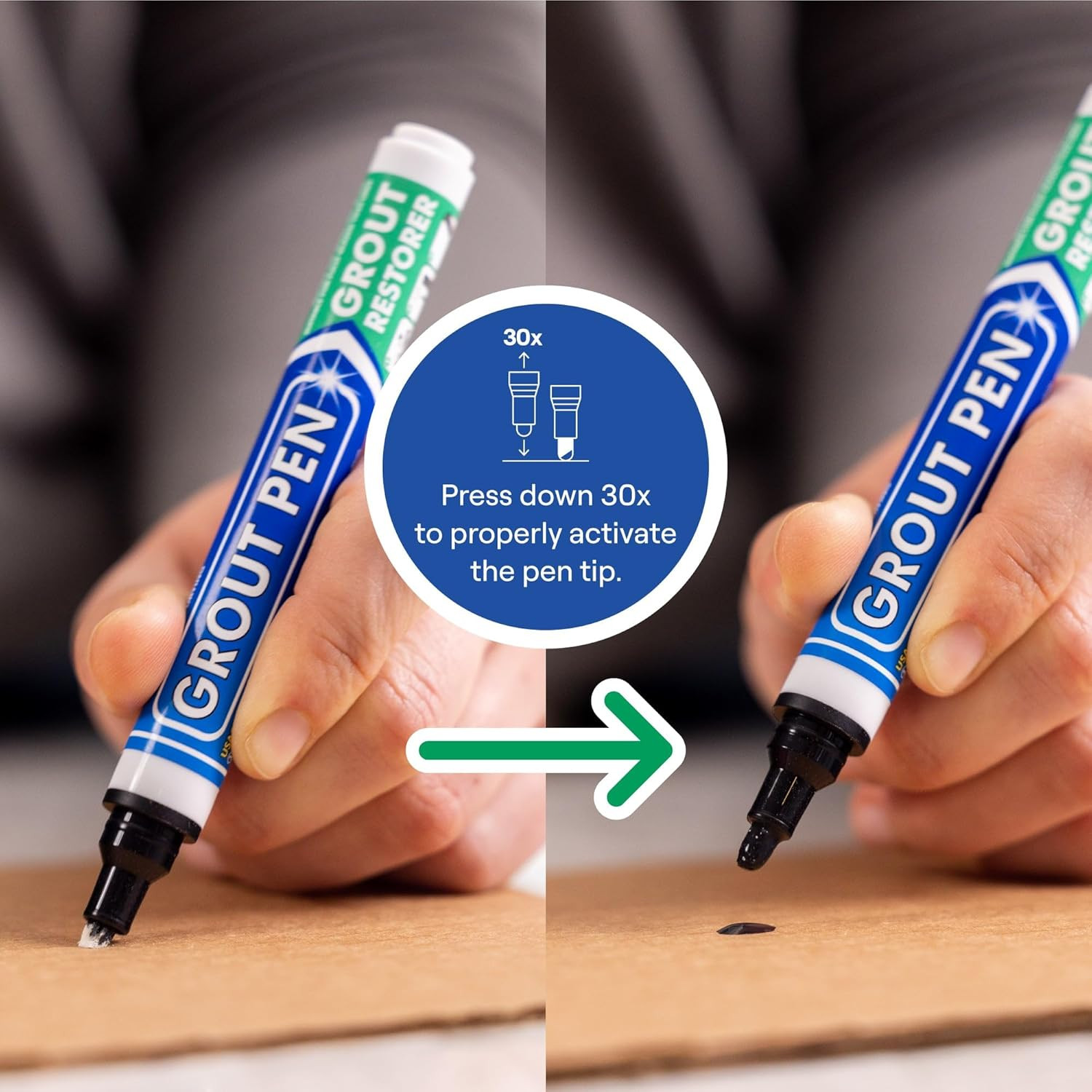 Black Grout Pen – Waterproof Tile Colorant & Sealer, 2 Pack with Tips