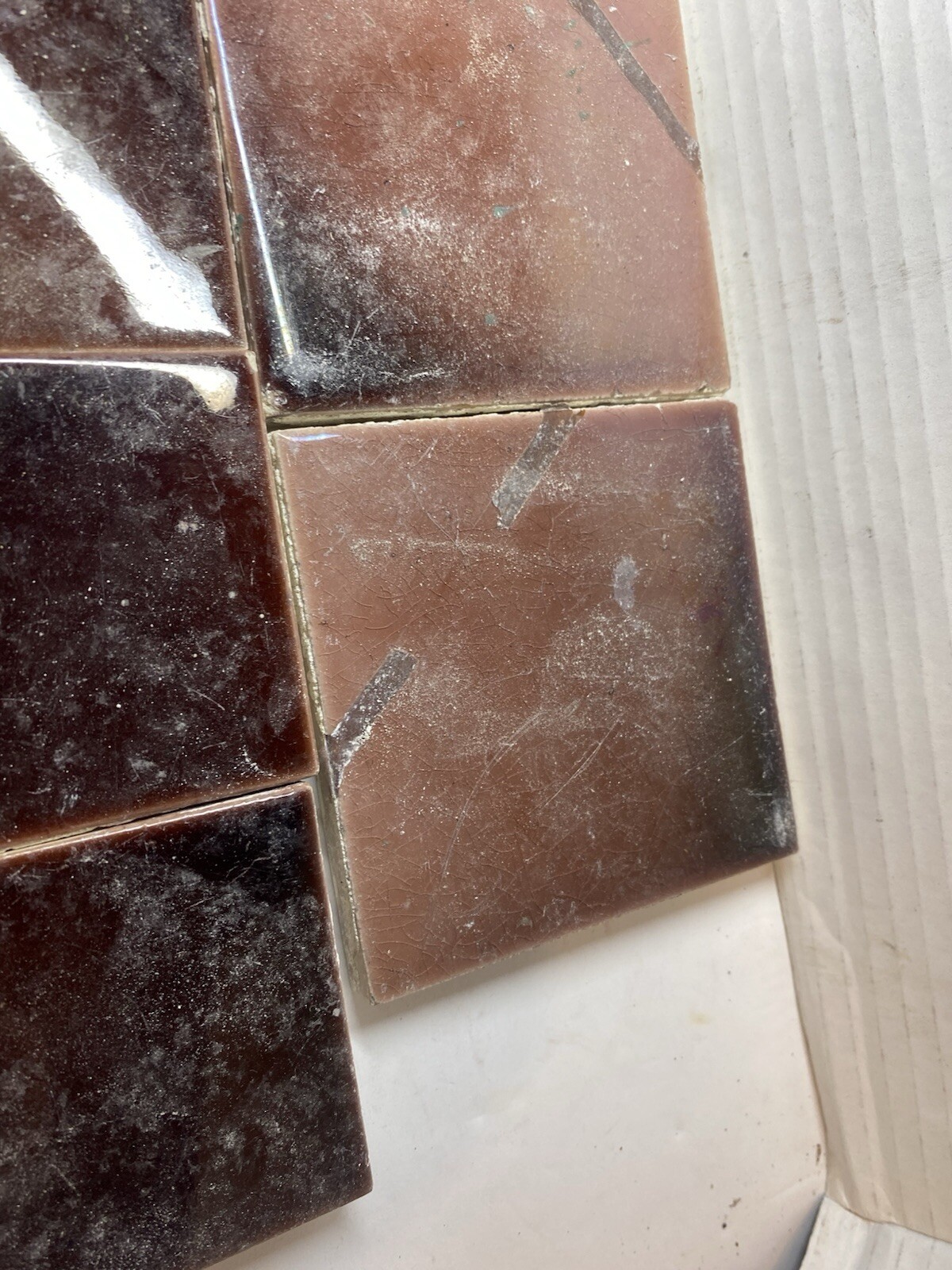 Vintage Lot Of 20 Reclaimed Salvage Wall Tiles Various Sizes And Conditions