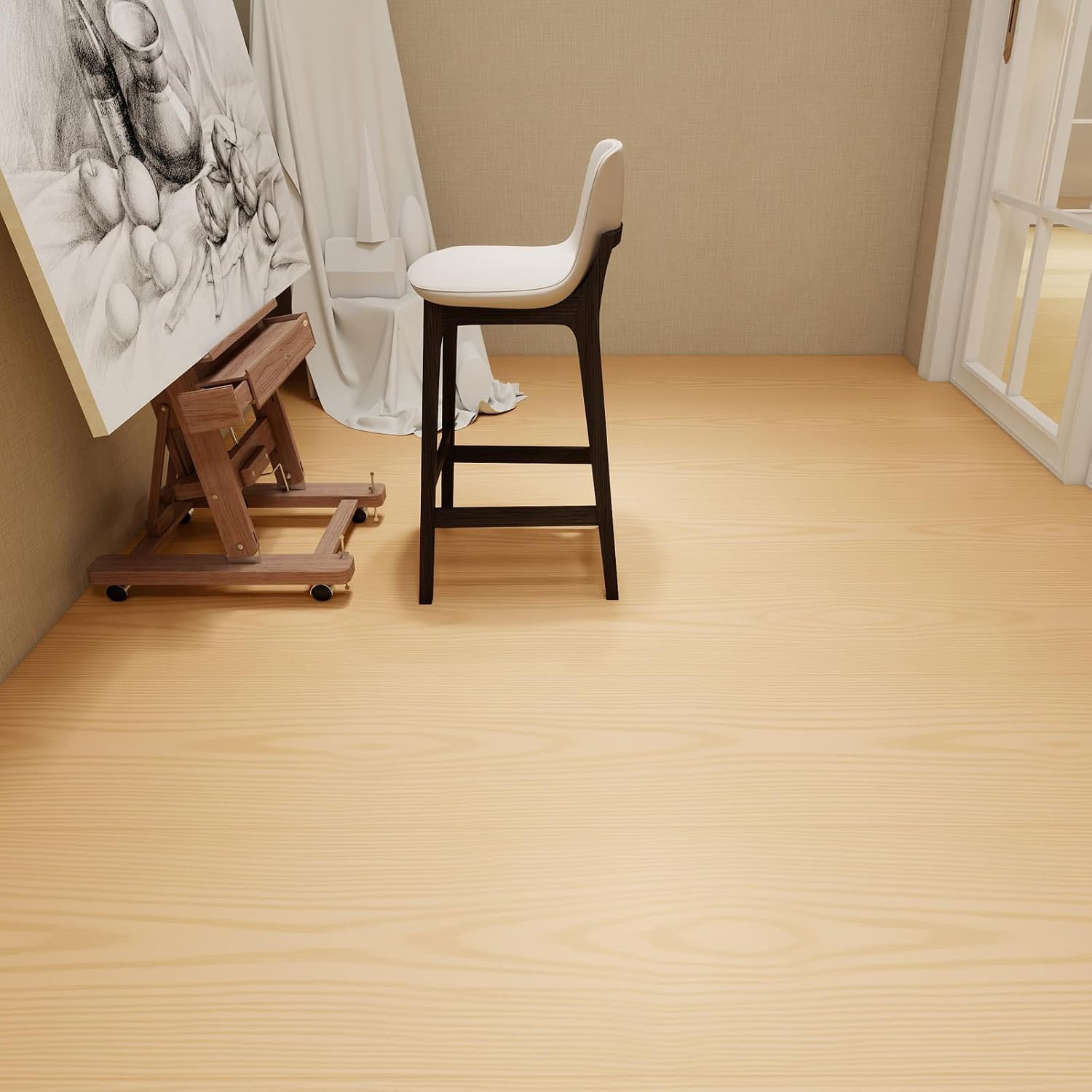 Wood Grain Peel and Stick Floor Tiles 11.8″ X 118″ Roll, Self Adhesive Vinyl Flo