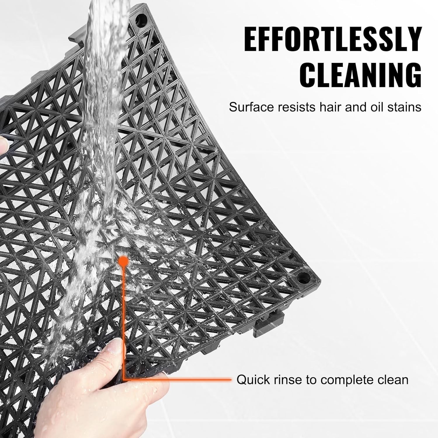 Interlocking Tile 50PCS Black, Drainage Tiles 12″ x 12″ Splicing, Soft PVC In…