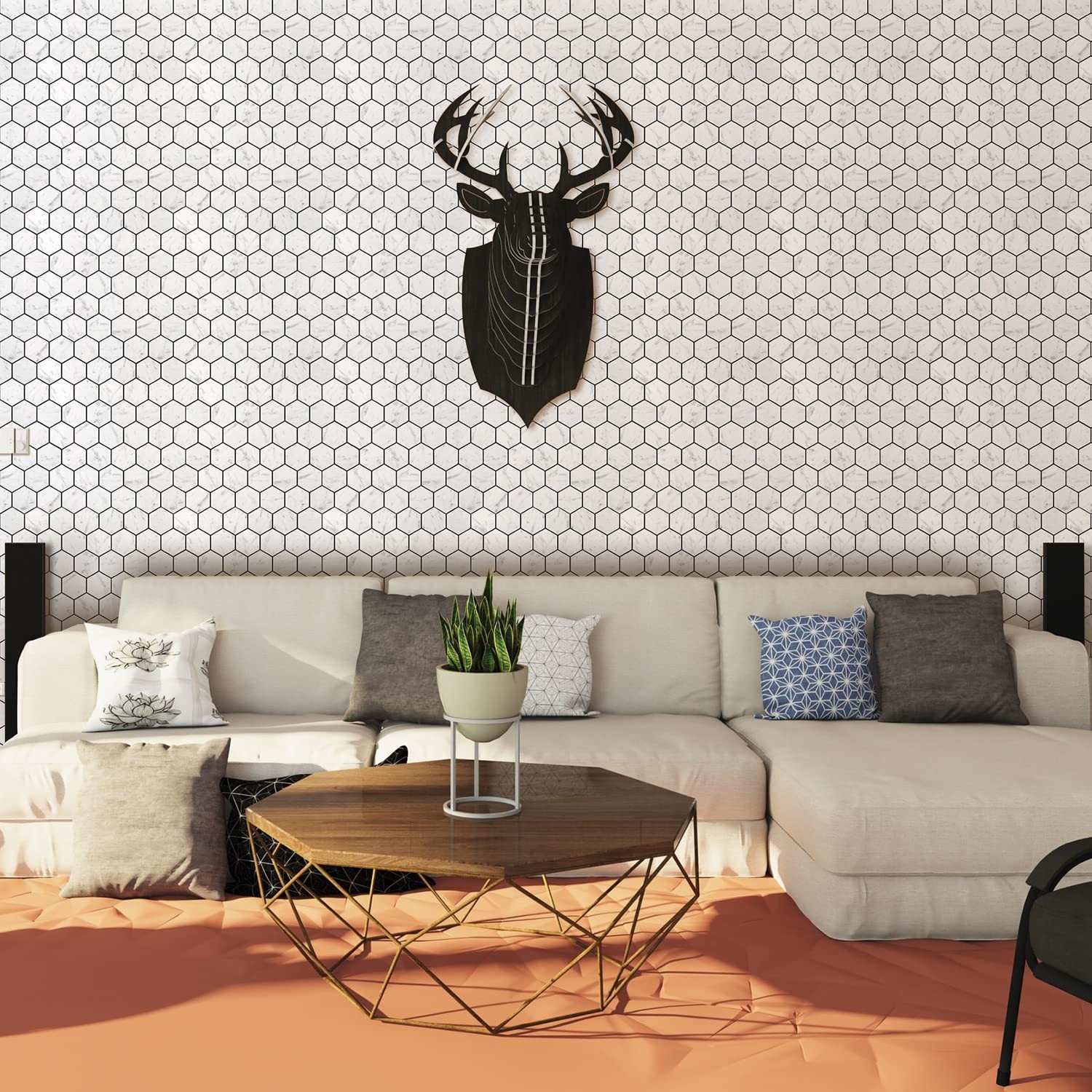Peel and Stick Backsplash for Kitchen, Self-Adhesive Tile Hexagon Mosaic Tile…