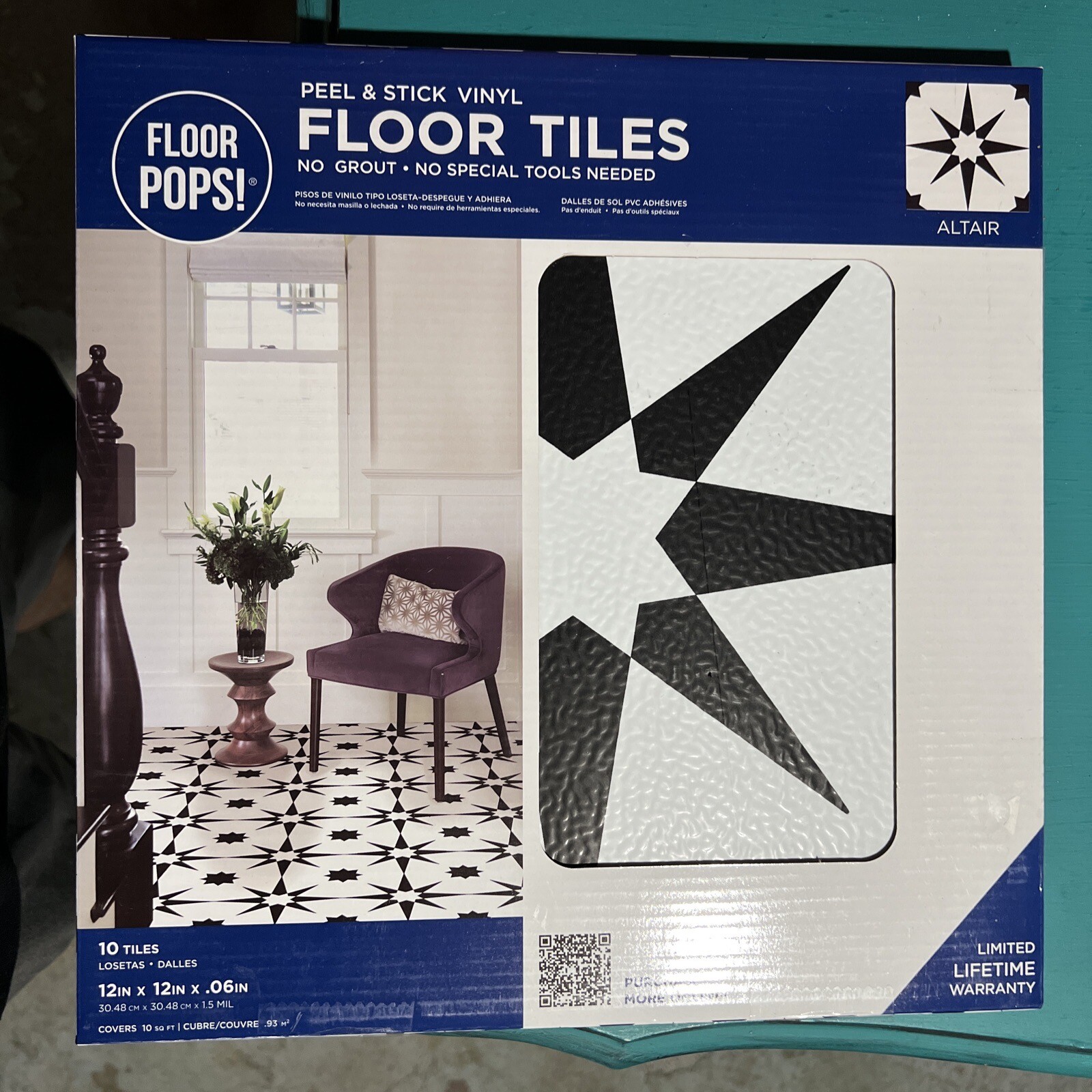 FloorPops Altair Peel & Stick Vinyl Floor Tile New In Box Ready To Use And Ship!