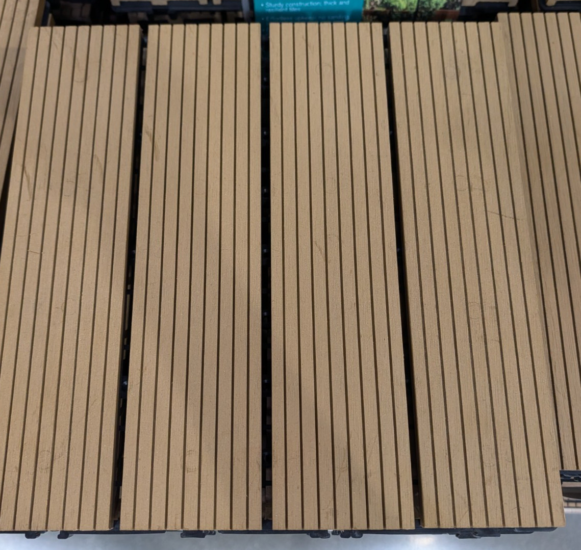 Golden Select Composite Deck Tiles Light Brown Patio Interlocking 8 Pack 1983850