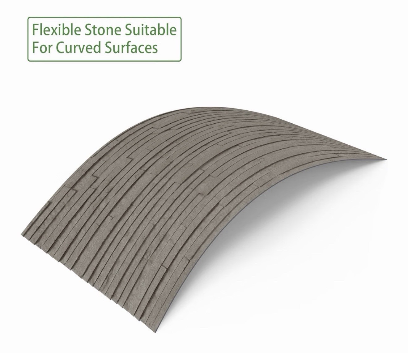 Quartizite 22.8” x 11.4” Matte Gray Natural Clay Flexible Stone Slate Wall Tiles