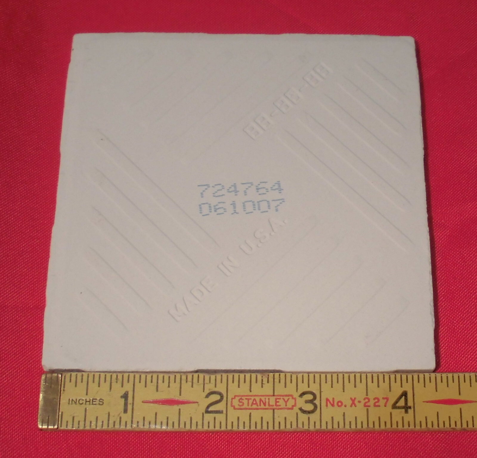 1 pc. Medium Blue 4-1/4″ Glossy Ceramic Tile; United States Tile Co. Made 1990’s